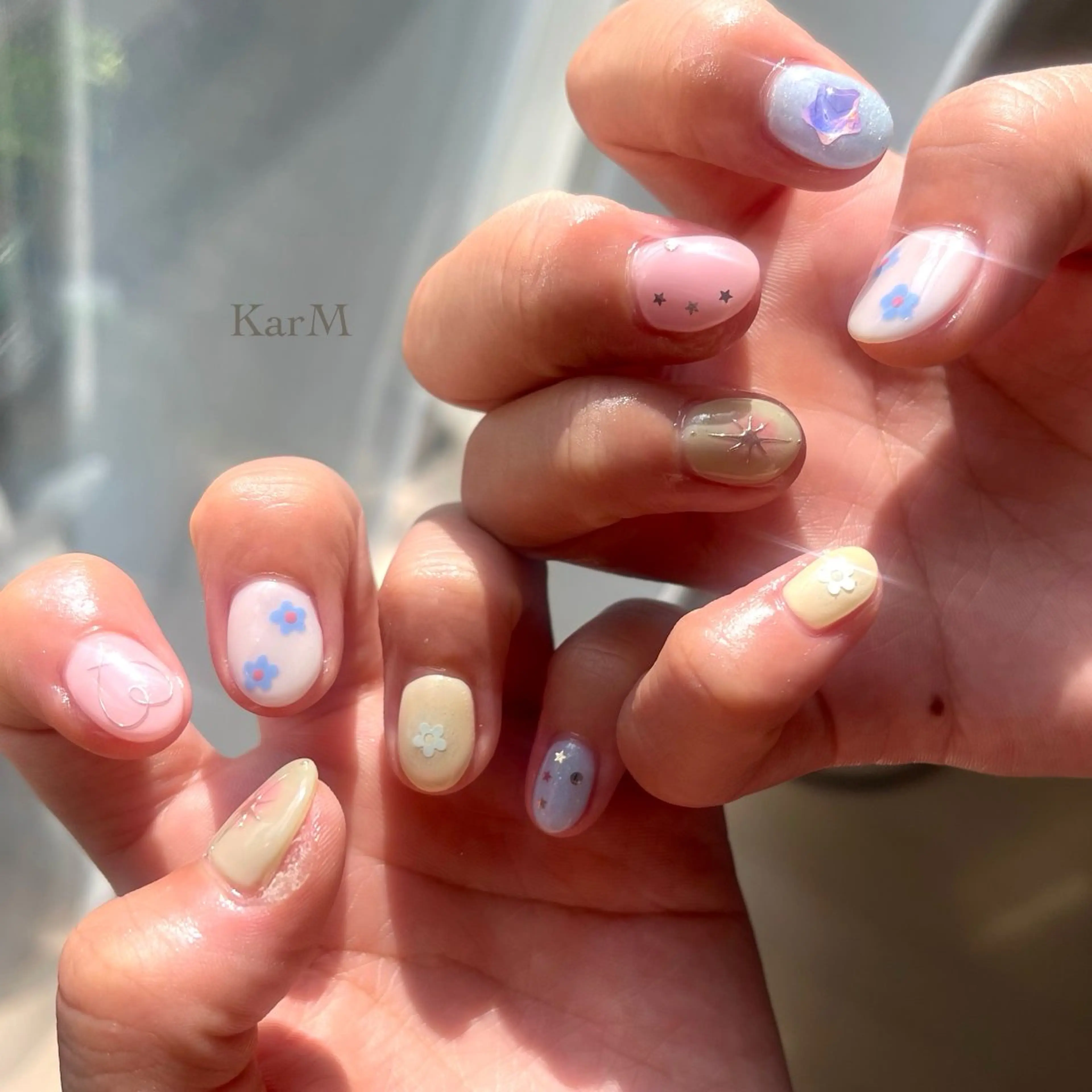 ネイル アートネイル オーロラネイル チークネイル フレンチネイル グラデーション ハンドネイル ogino karinのネイルデザイン