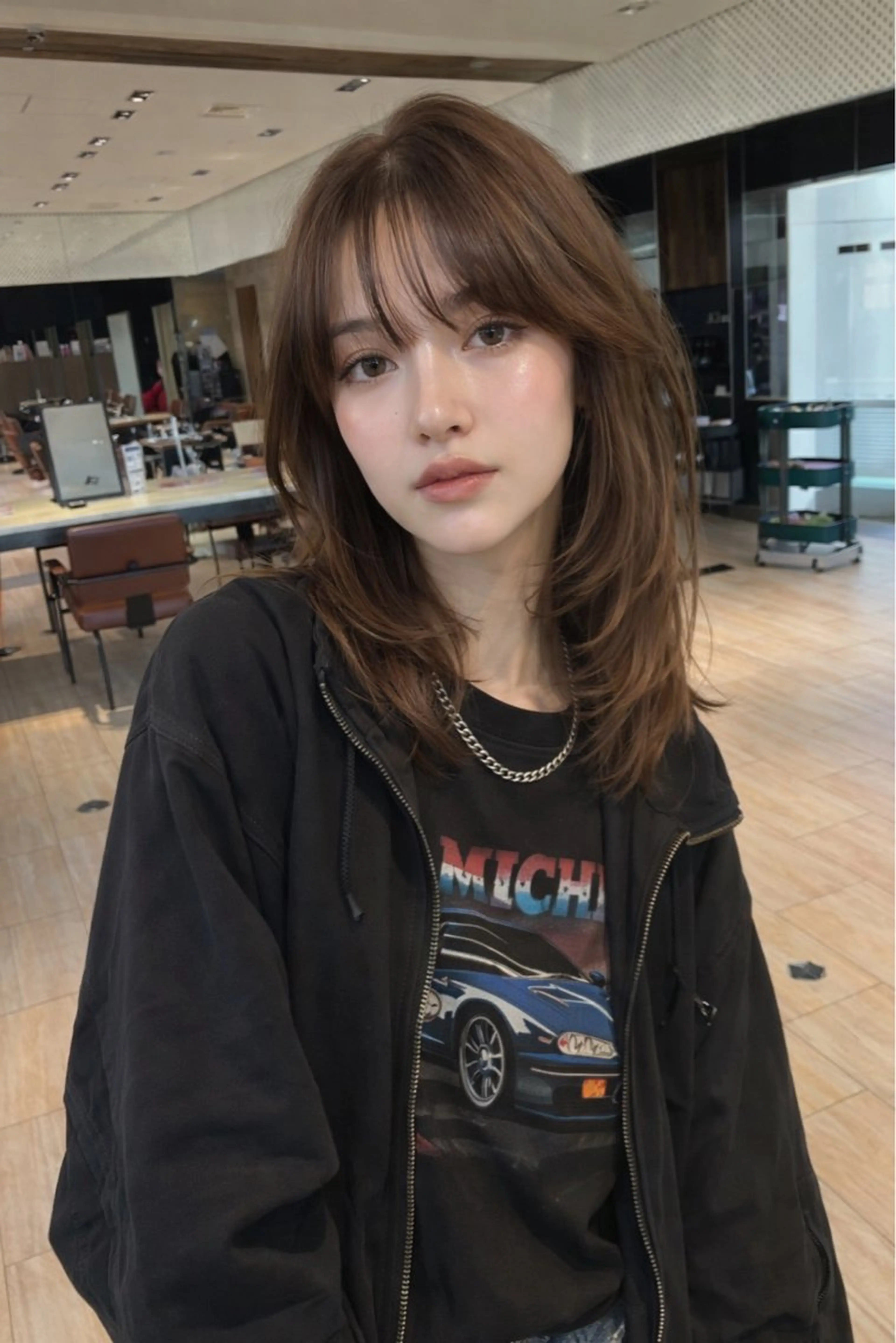 ロング カラー カット ヘアカラー トリートメント SHION/銀座 まとまるカット🩵のヘアスタイル