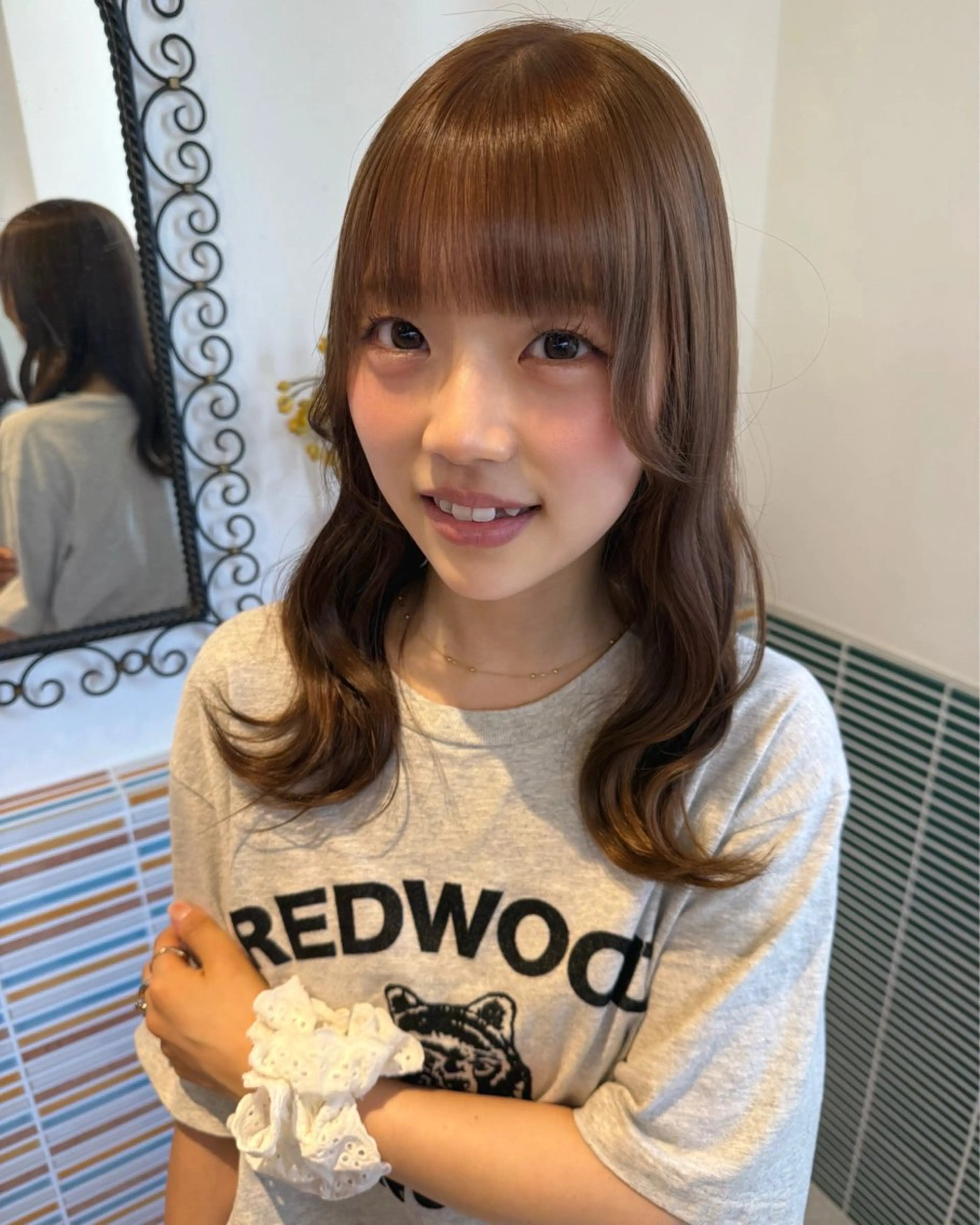 セミロング カラー特化/ブリーチ 梅田中崎町/あかりのヘアスタイル