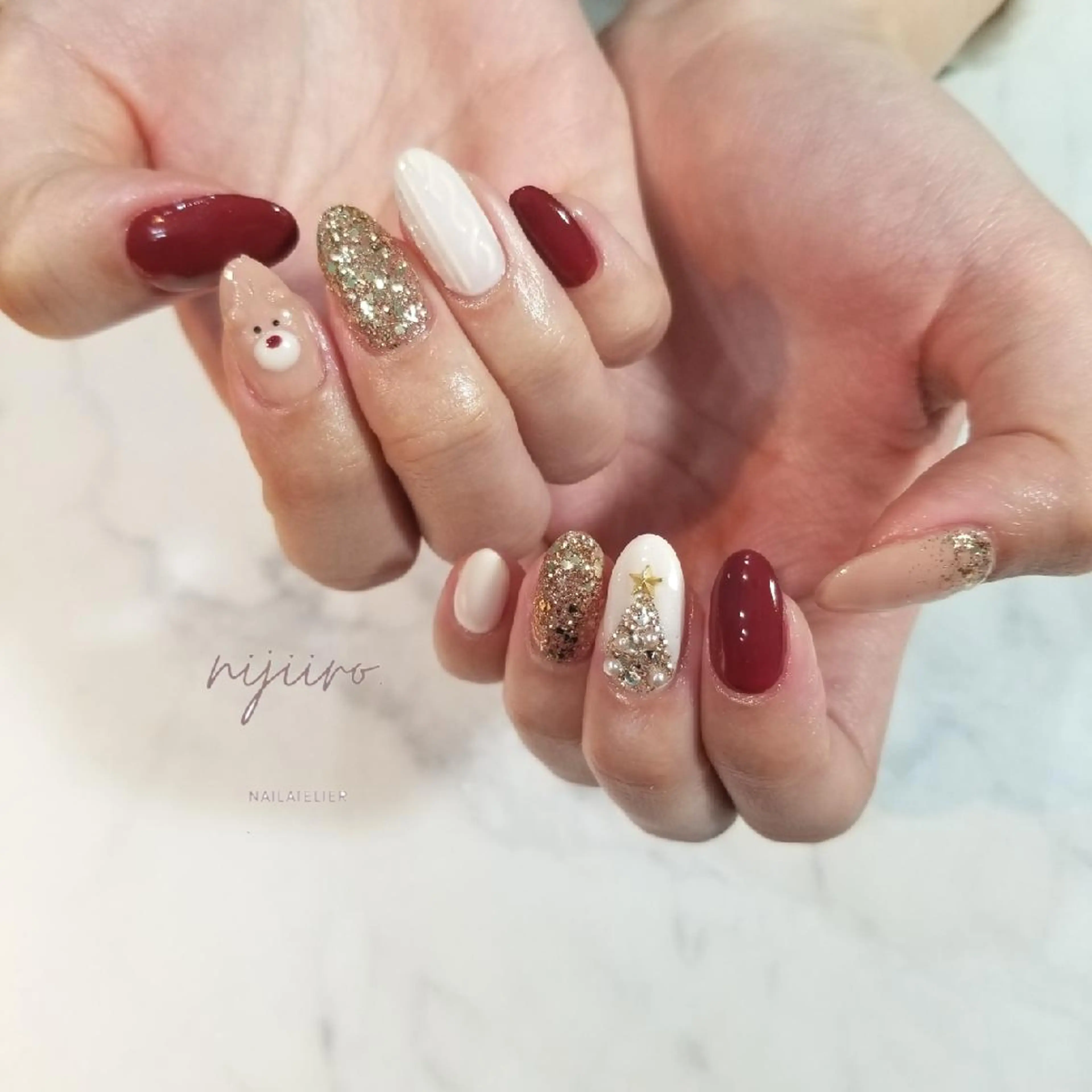 ネイル 冬ネイル クリスマス ハンドネイル nijiiro🌈 サトウのネイルデザイン