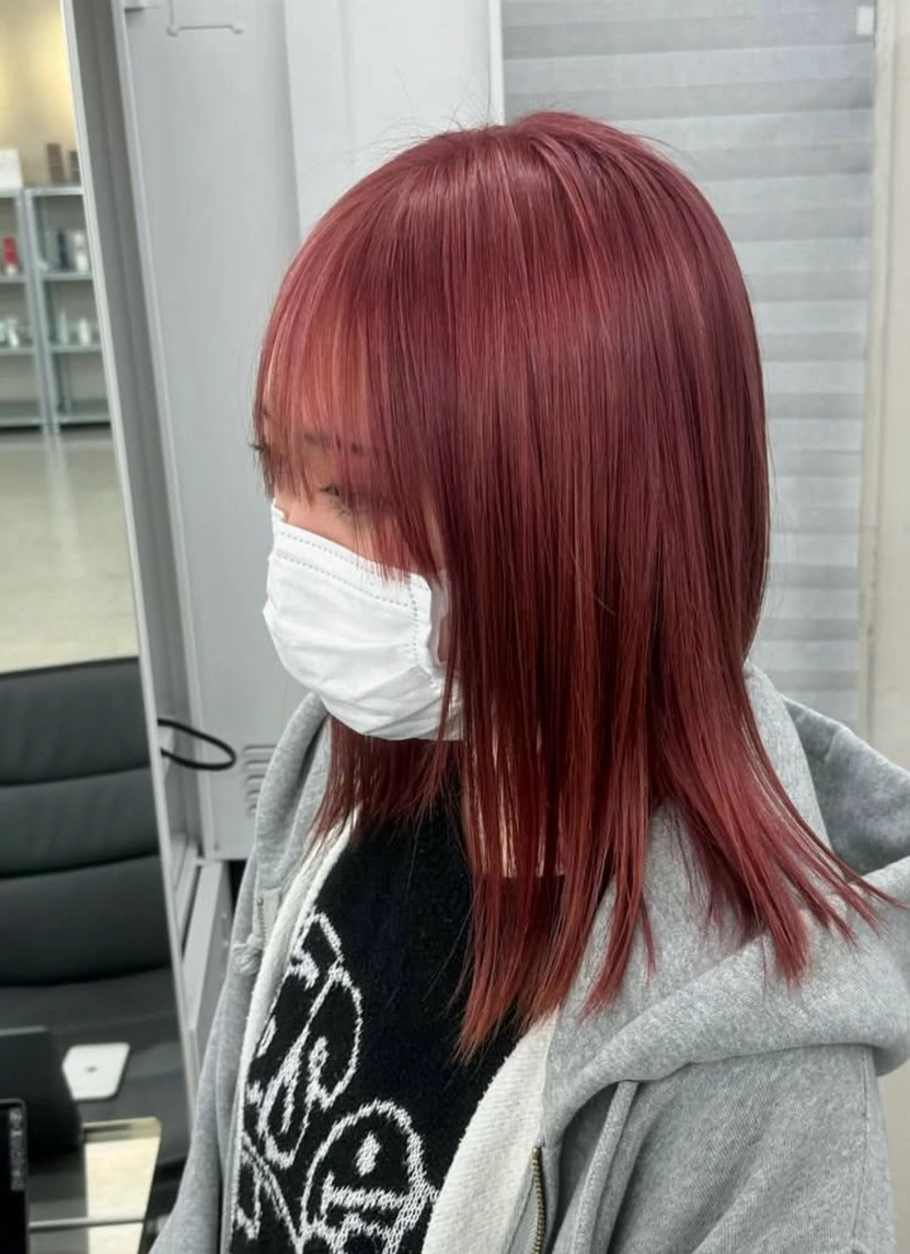 セミロング カラー ボルドーカラー (柏)美髪矯正 髪質改善特化だいちのヘアスタイル