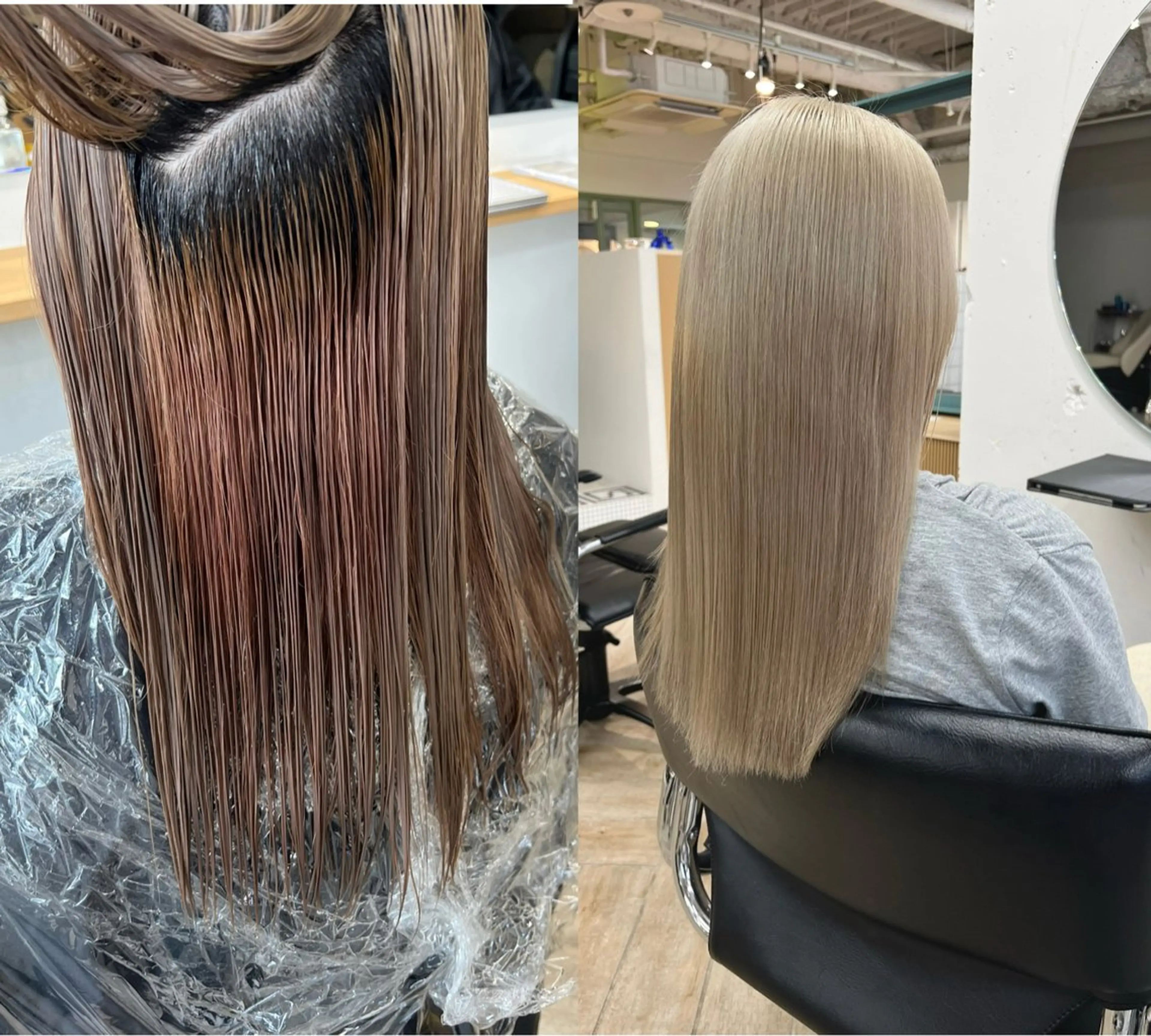 ロング カラー ヘアカラー トリートメント ベージュ/髪質改善 新潟/万代/井上佑のヘアスタイル