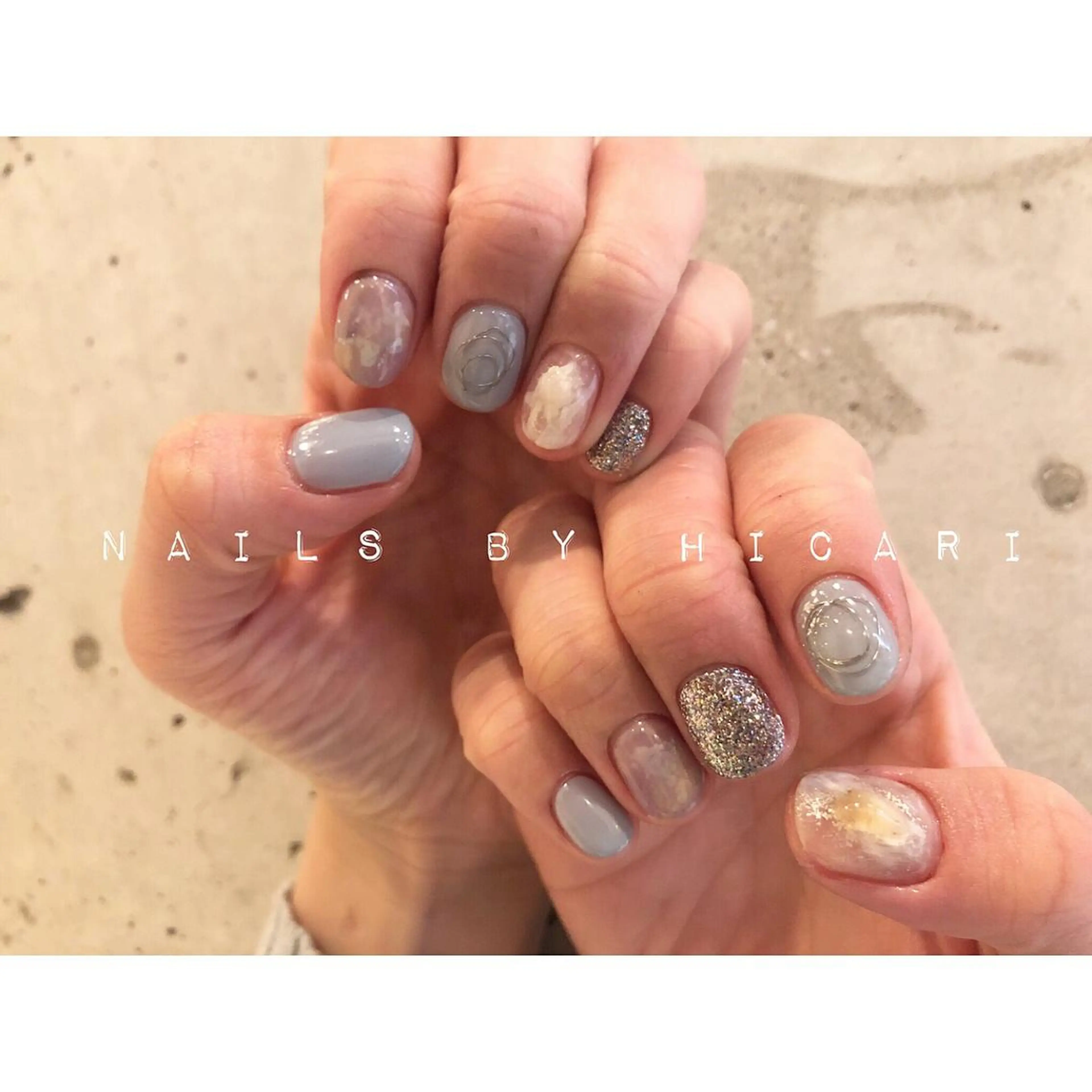 ショート カラー ネイル マツエク・マツパ illum hicariのネイルデザイン