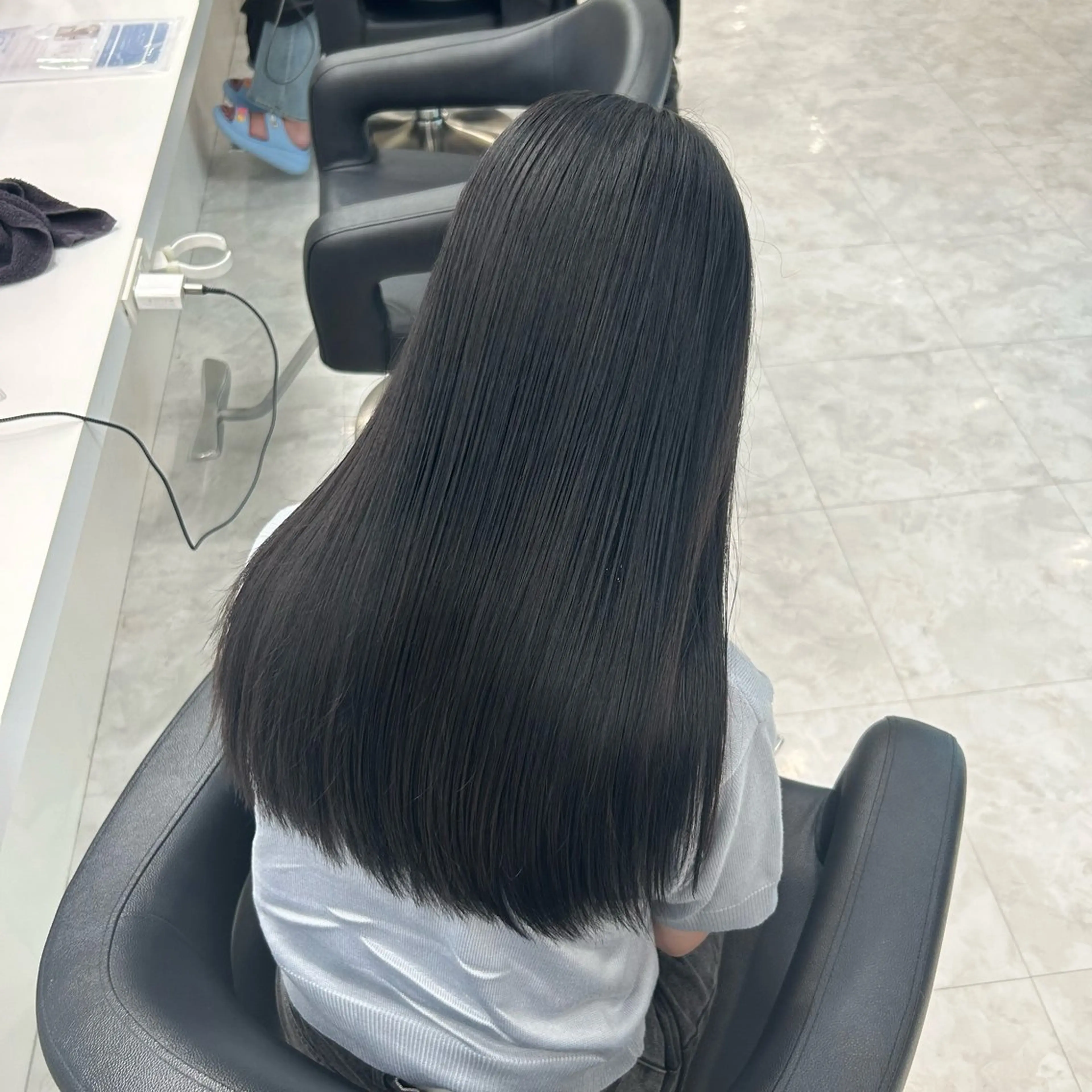 ロング カラー ヘアアレンジ カット ヘアカラー 🎀RIN🎀 就活🩶暗髪カラーのヘアスタイル