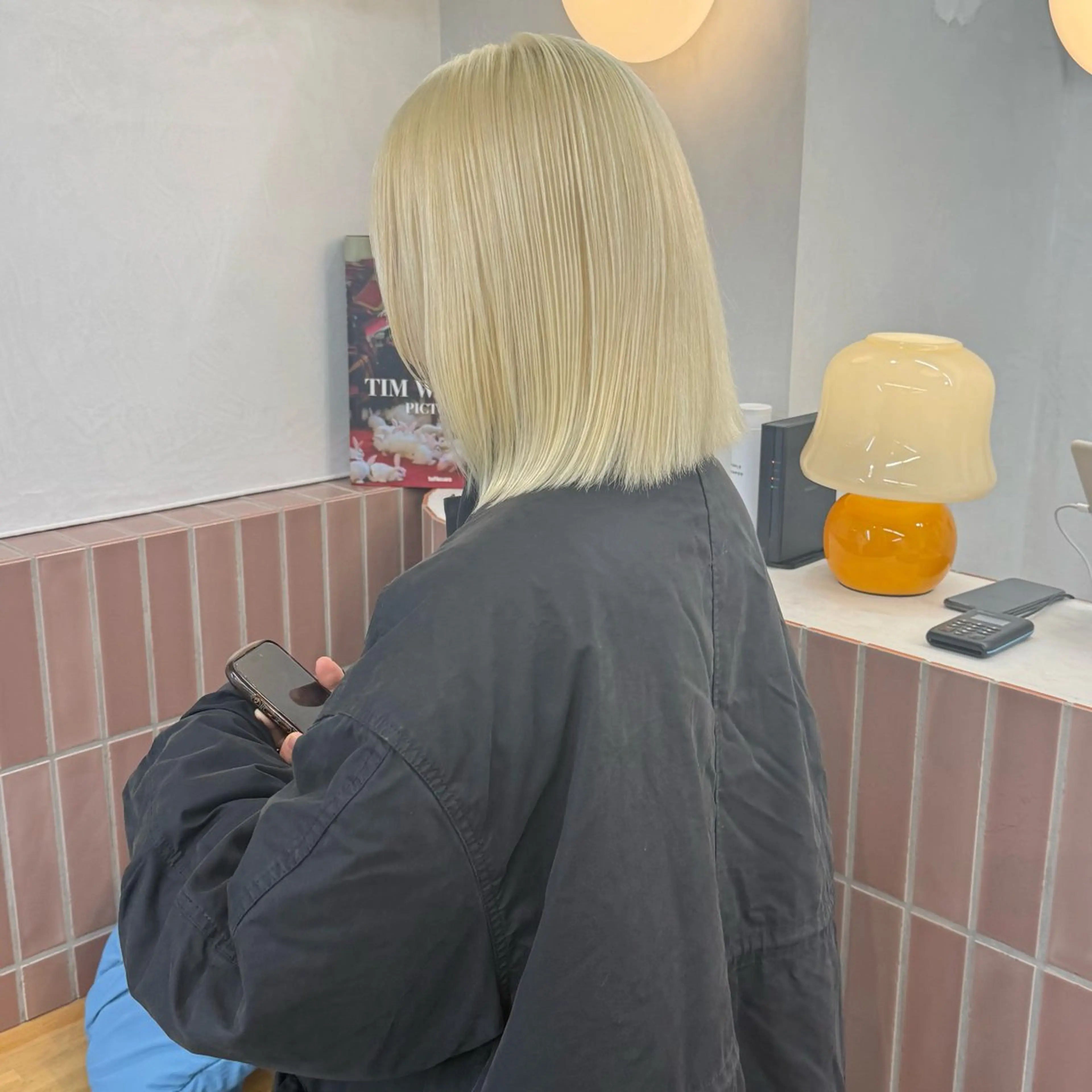 ミディアム ヘアカラー 艶ハイトーン/ 颯一朗のヘアスタイル