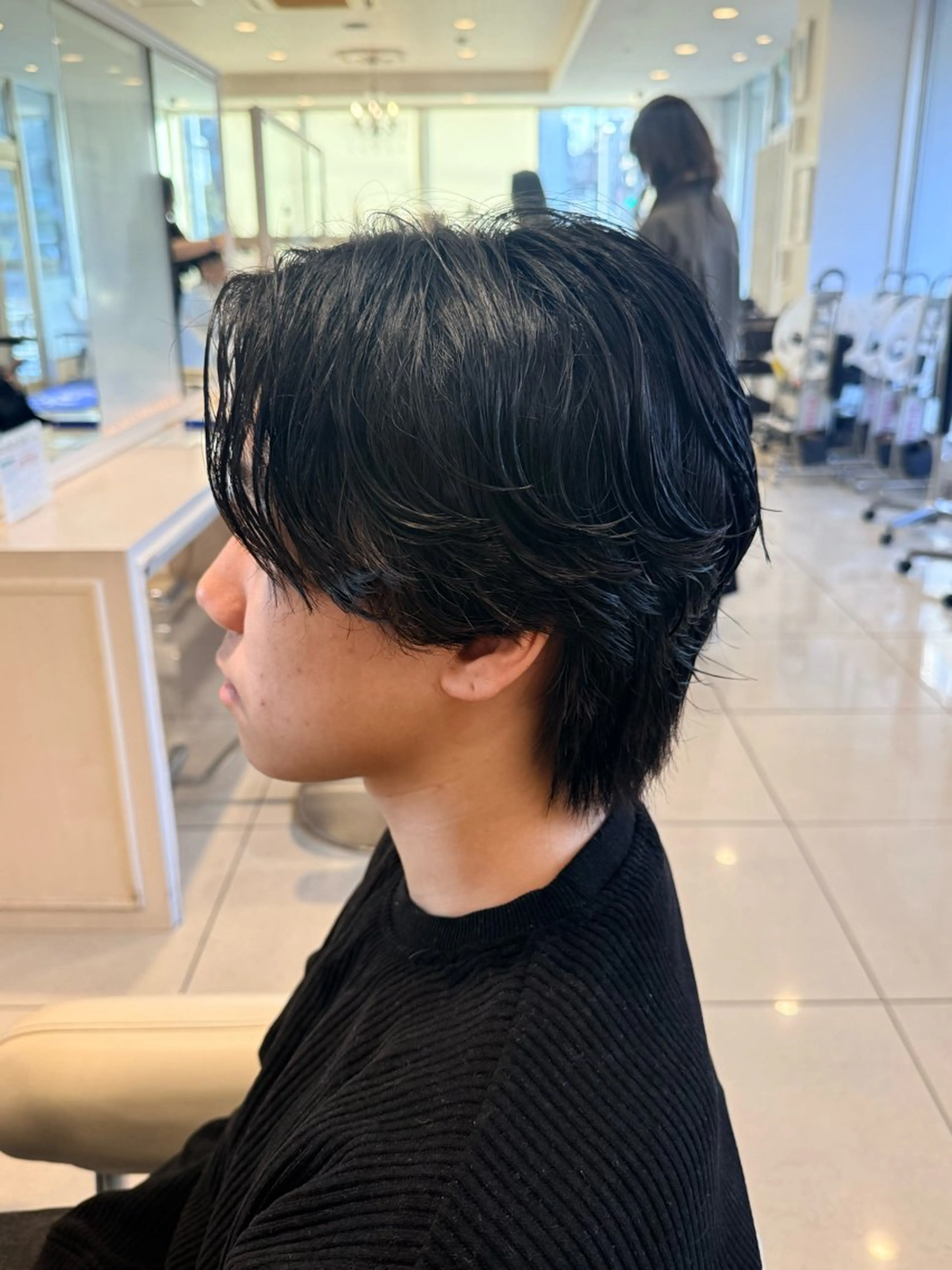 パーマ メンズ カット パーマ 白髪ぼかしデザイン ハイライト/宮本純登のヘアスタイル