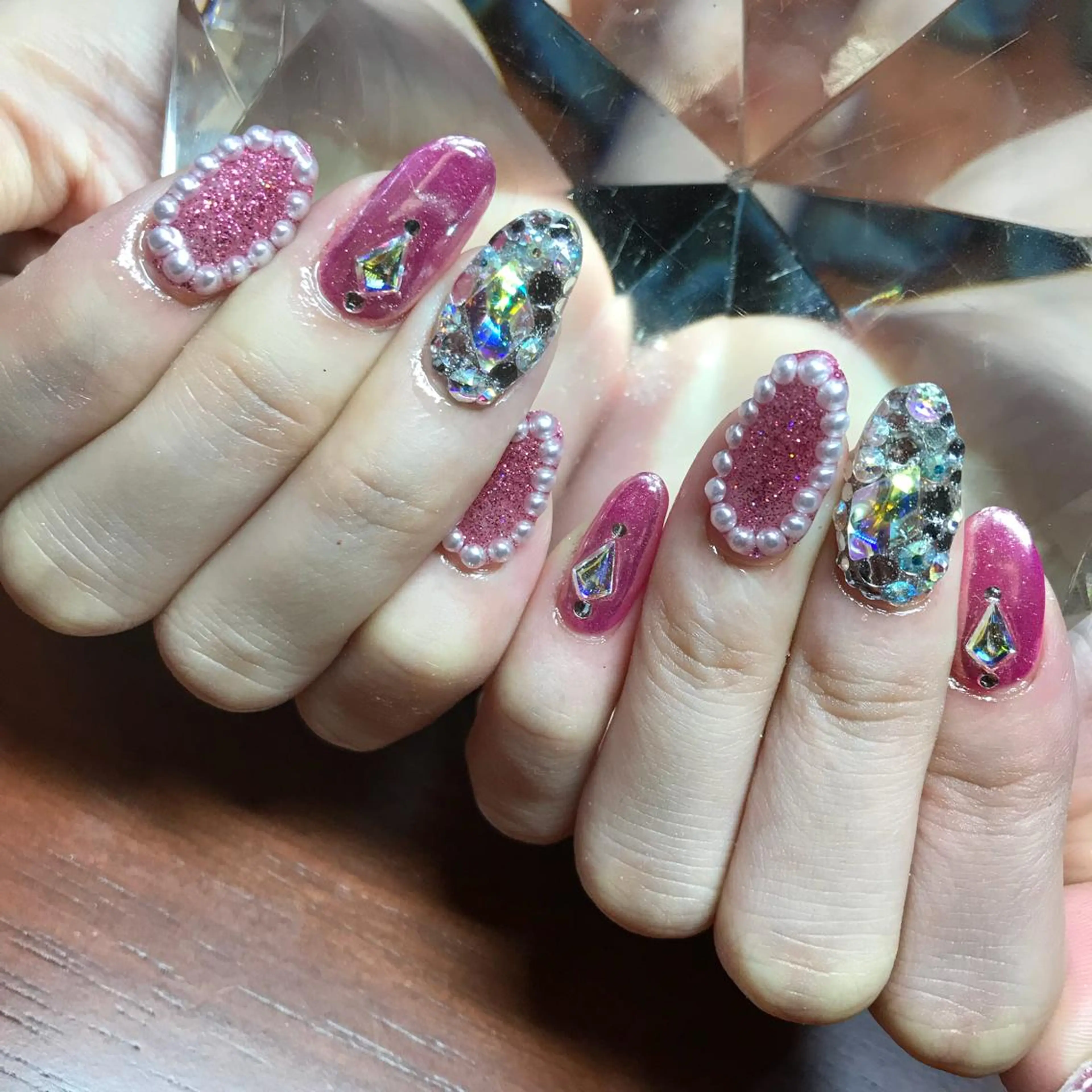 ショート ネイル ミラーネイル 《LB》ラブリエ Nail&eyeのマツエク・マツパデザイン