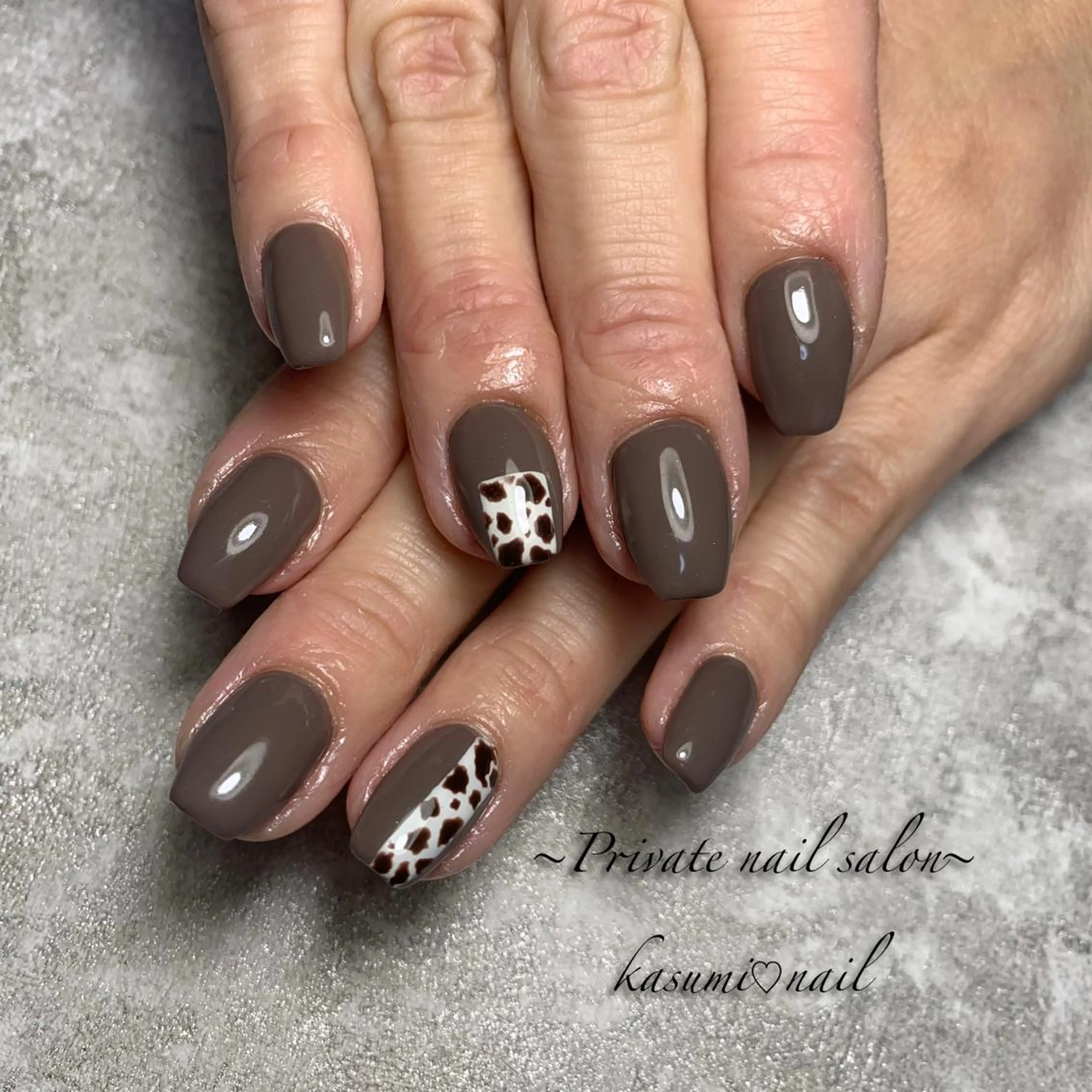 ネイル アニマル柄 ミラーネイル ニュアンスネイル KASUMI♡ Nailのネイルデザイン