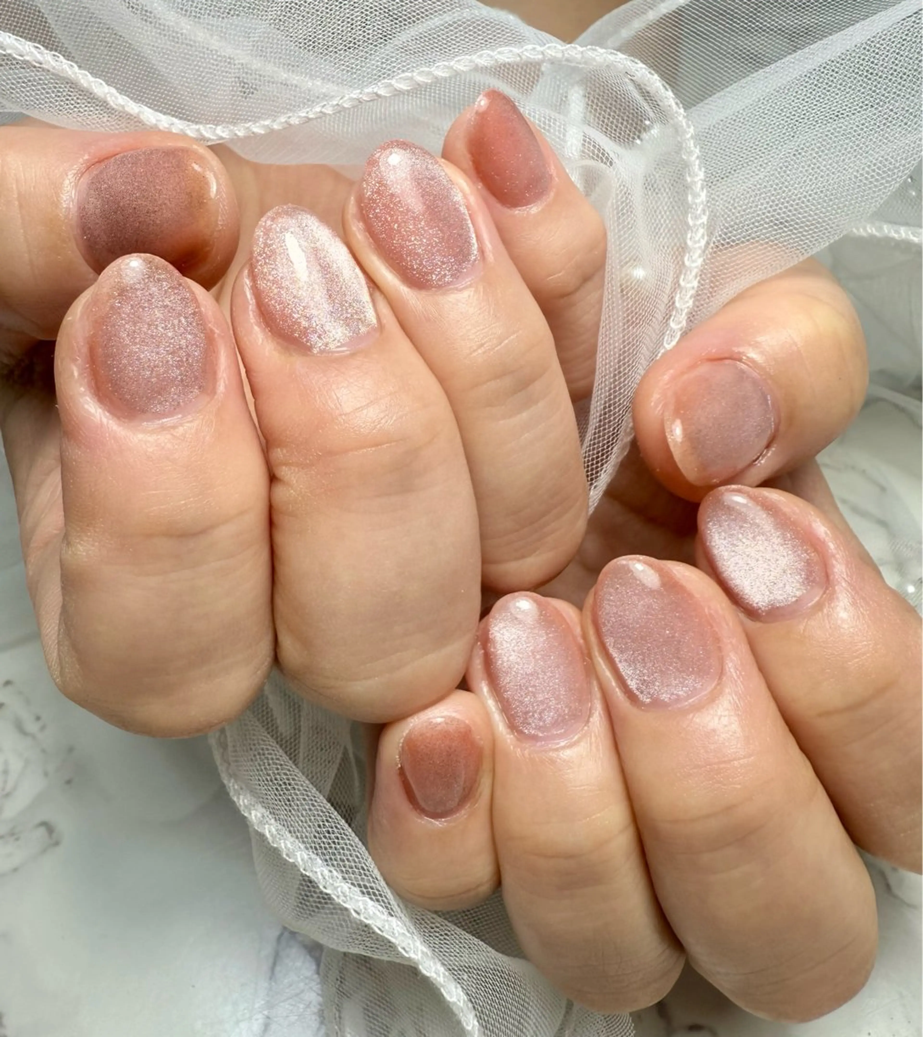 ネイル アートネイル チークネイル フレンチネイル 氷ネイル・うるうるネイル キラキラネイル M.N_ nailのネイルデザイン