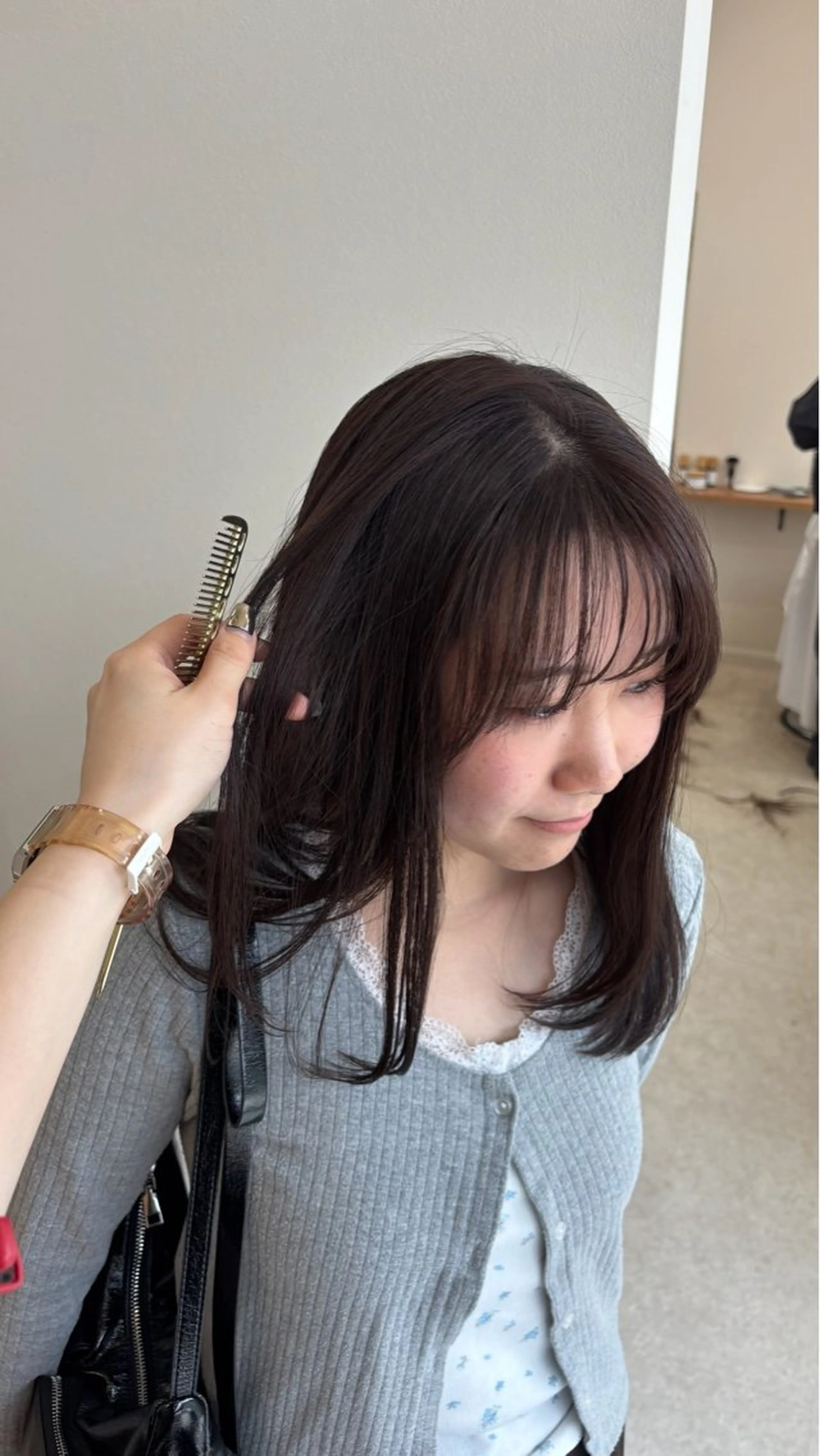 ロング カラー ヘアアレンジ カット ヘアカラー トリートメント 能勢 莉里花のヘアスタイル