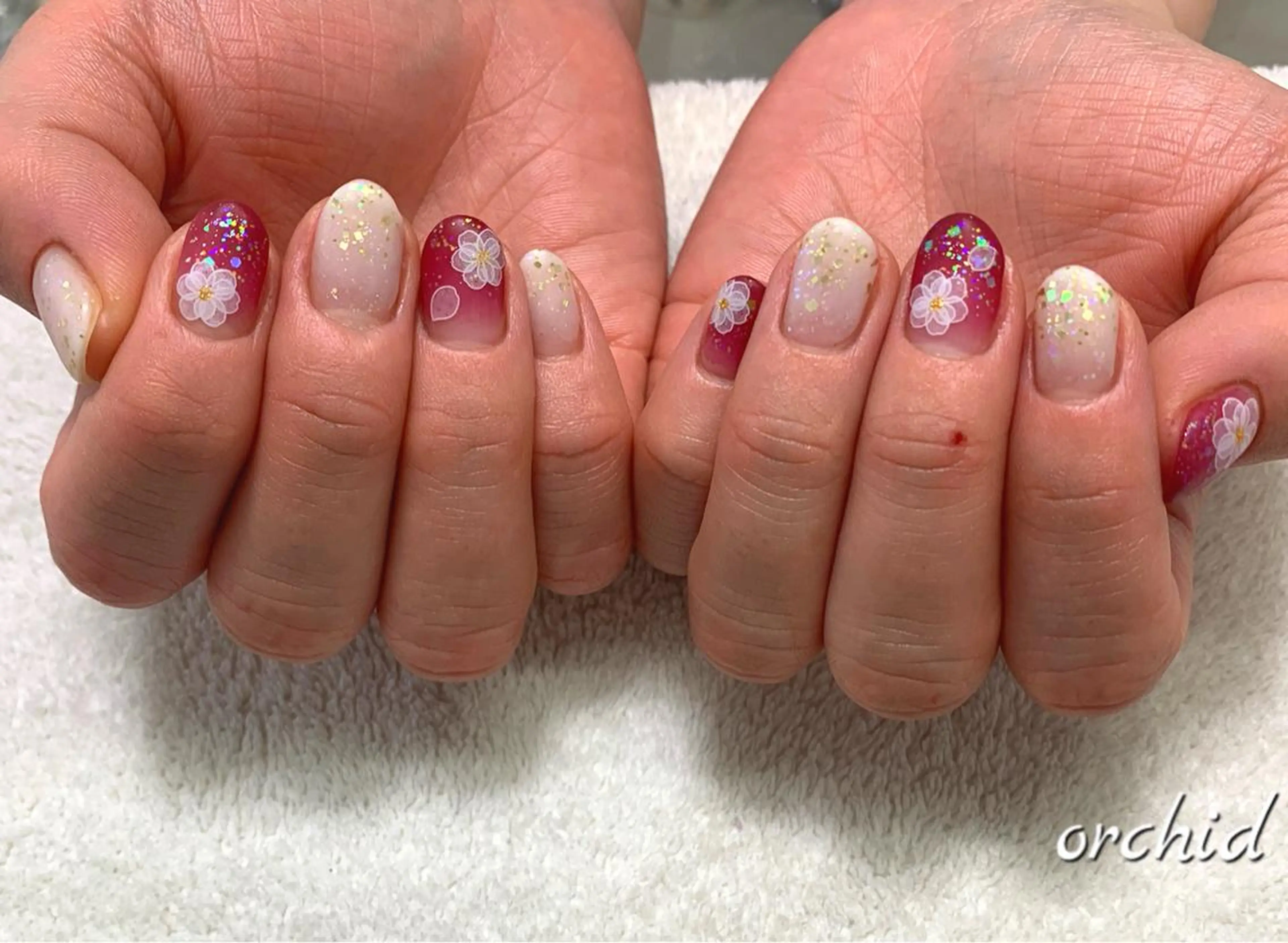 ネイル マットネイル orchid ♡オーキッドのネイルデザイン