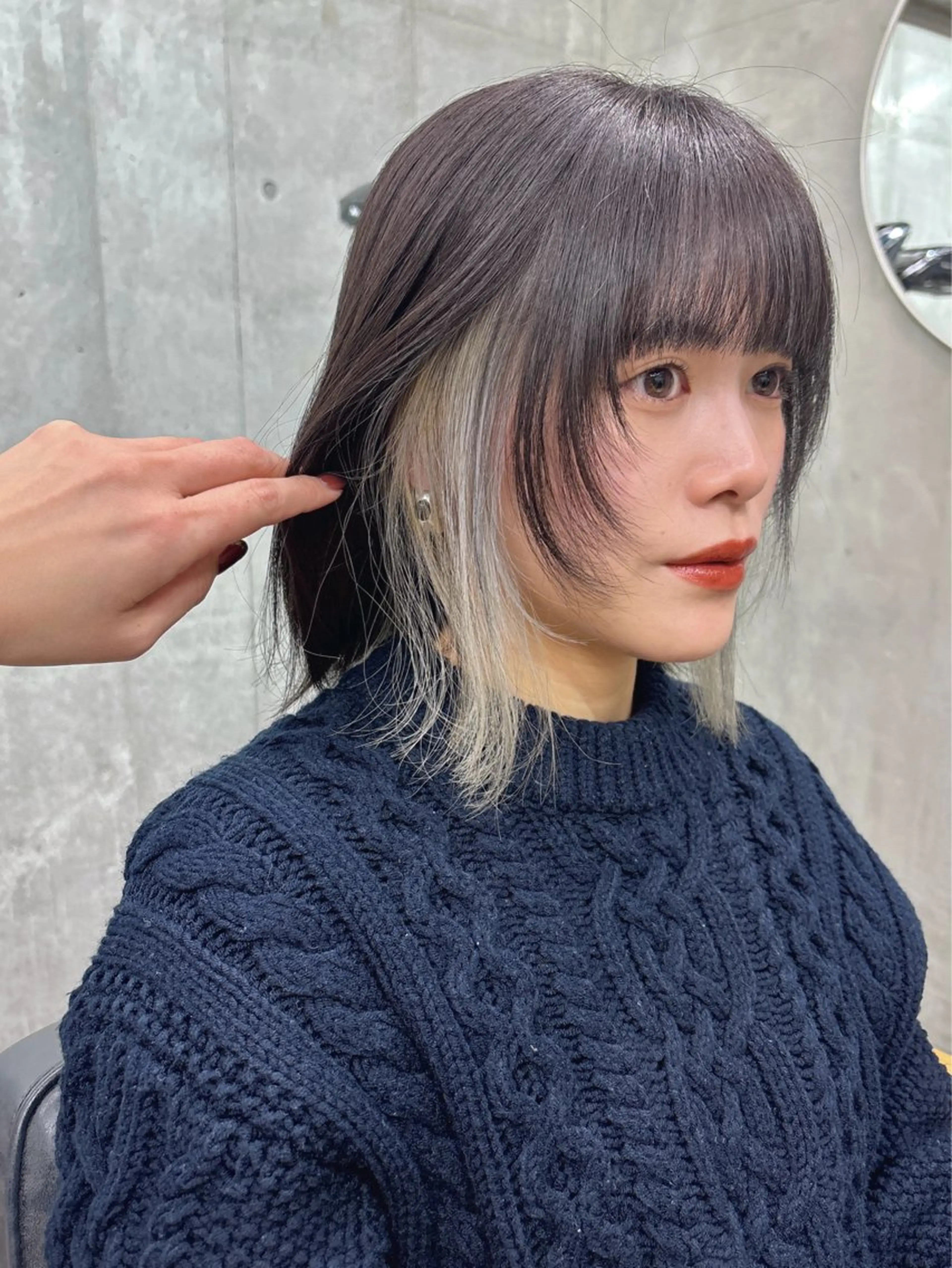 ミディアム カラー カット ヘアカラー 井上 唯のヘアスタイル