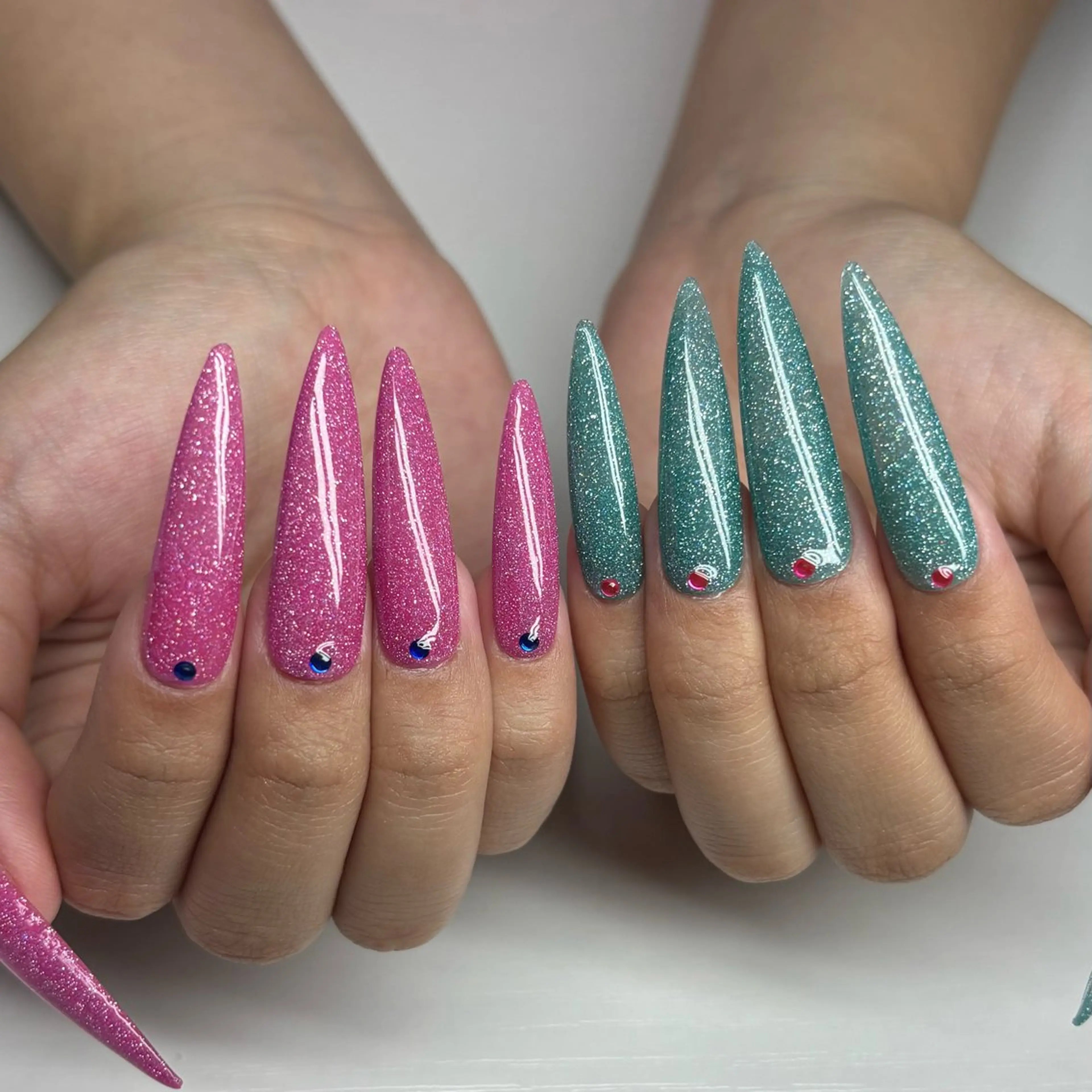 ネイル ロングネイル ストーンネイル RimisNail あゆみのネイルデザイン