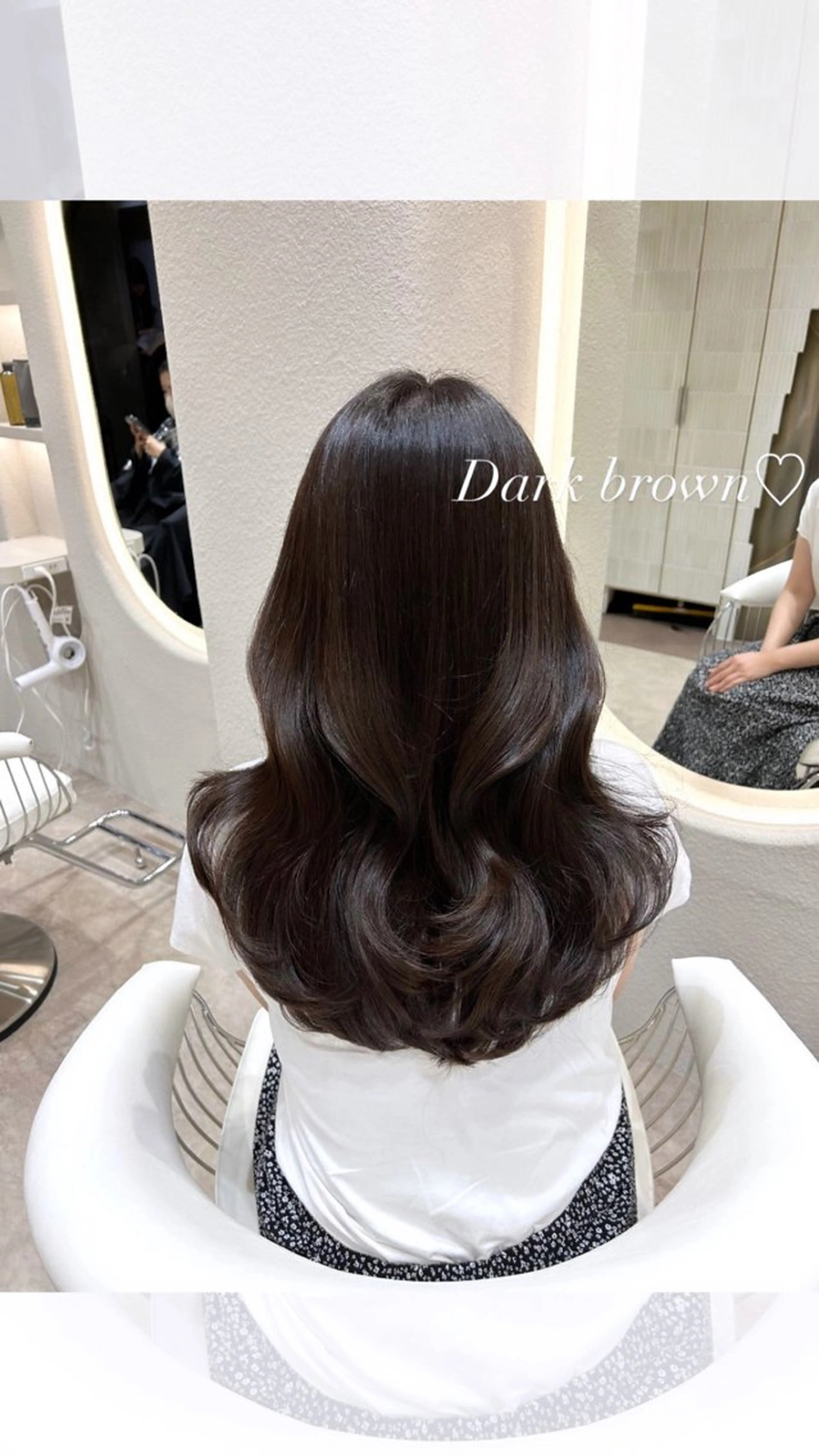 セミロング カラー ブラウンカラー ダークブラウン カット ヘアカラー トリートメント 🩷韓国ヘア/ヨシン モリ🩷Maikaのヘアスタイル