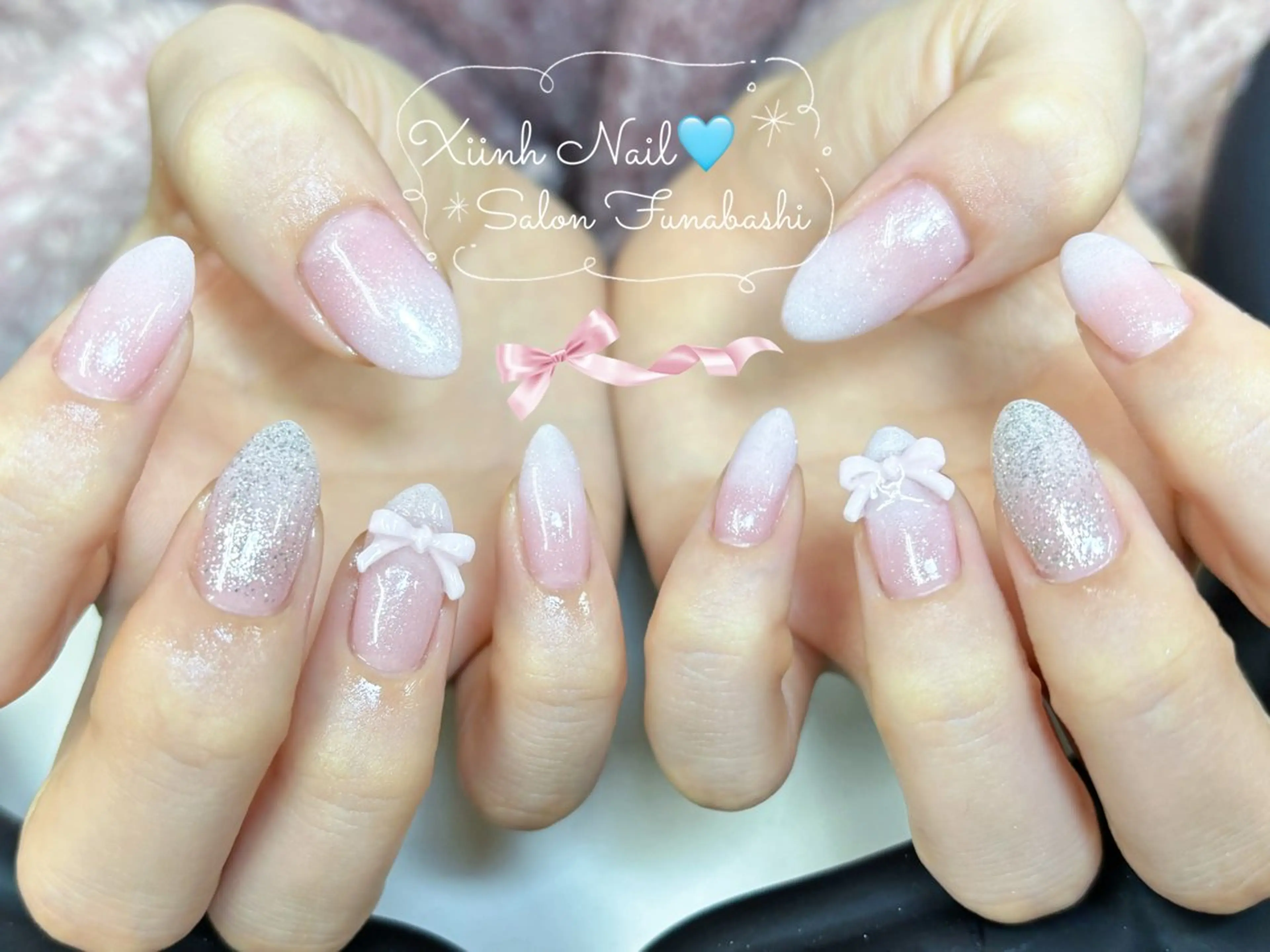 ネイル ブラウン チークネイル 桜ネイル 長さ出し フットネイル ハンドネイル XIINH NAIL SALONのネイルデザイン