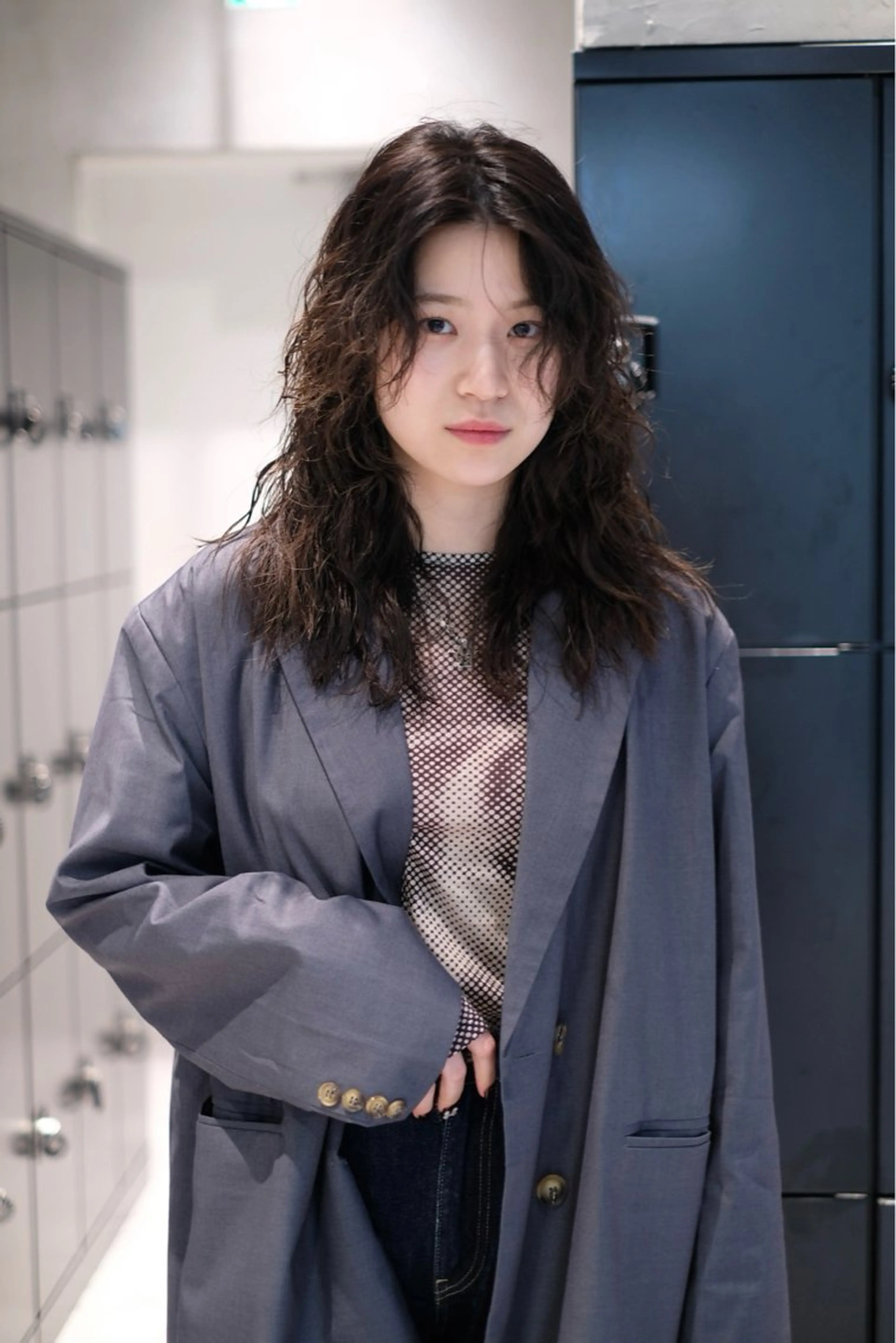 ミディアム パーマ 瓜谷 亮磨のヘアスタイル