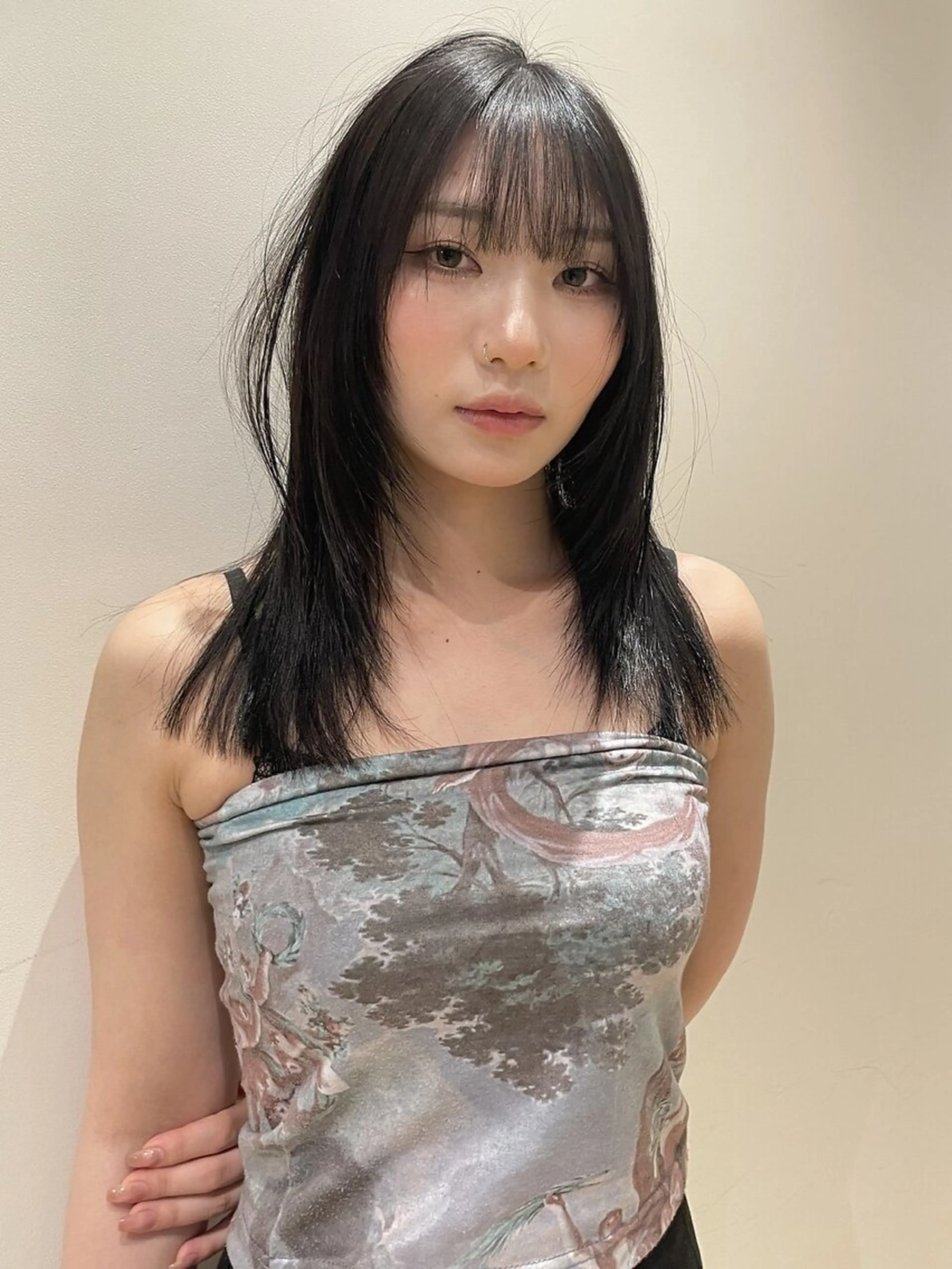 ミディアム カット トリートメント Maison髪質改善 レイヤー/三宮のヘアスタイル