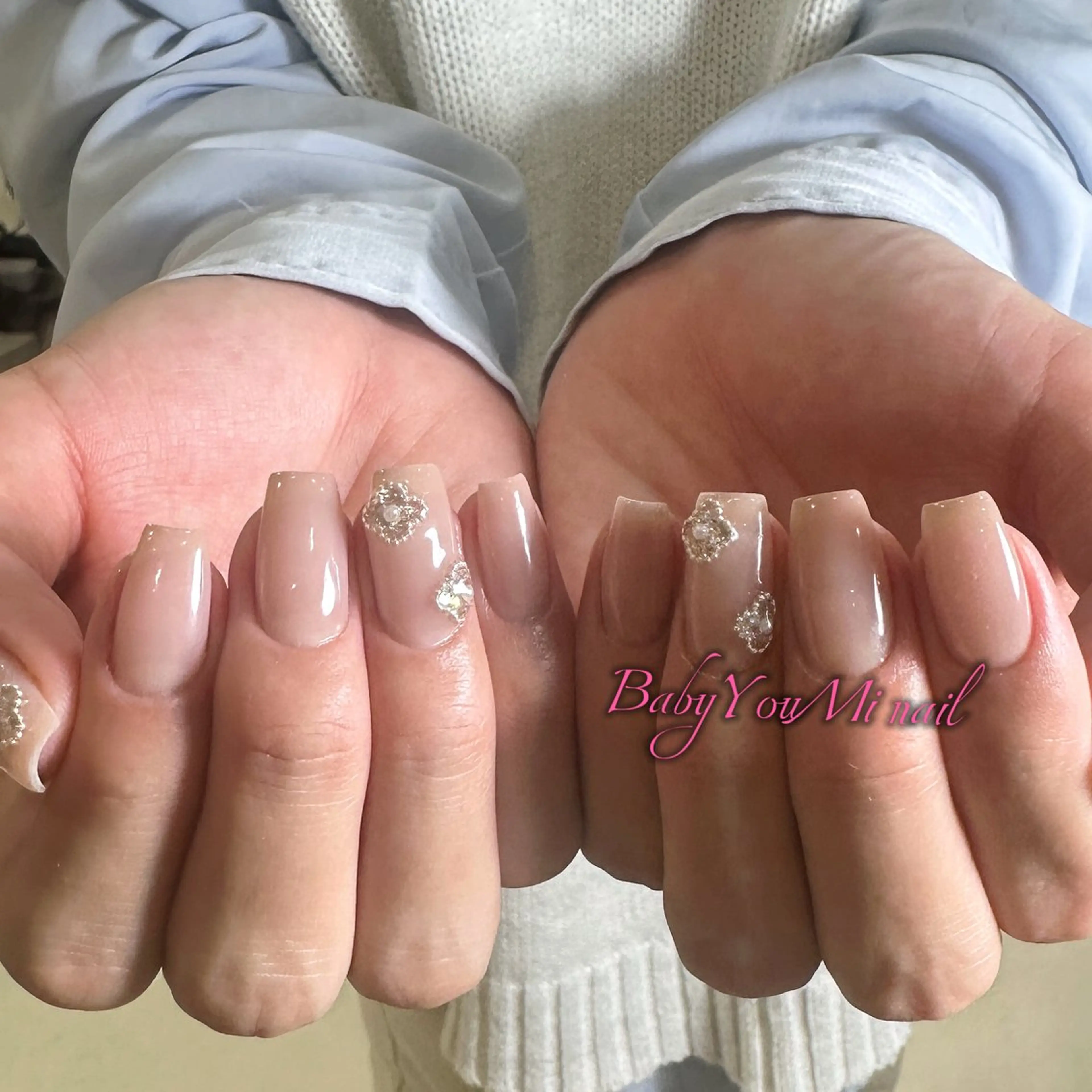 ネイル オーロラネイル 成人式 フットネイル フレンチネイル ジェルネイル ハンドネイル BabyYouMi nailのネイルデザイン