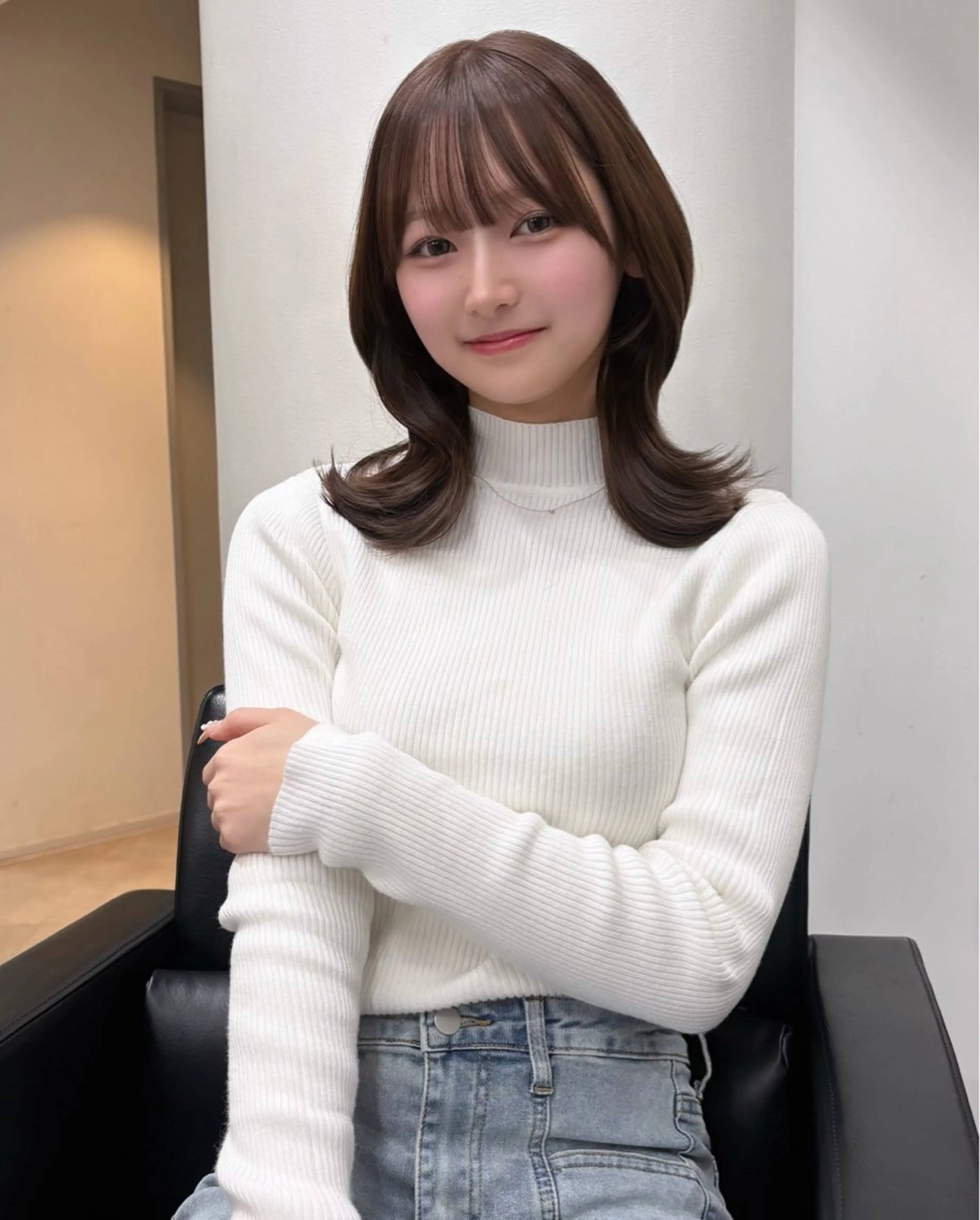 ミディアム カット ヘアカラー トリートメント Laff所属・新宿/ボブ/レイヤー 縮毛矯正/SACHIのヘアスタイル