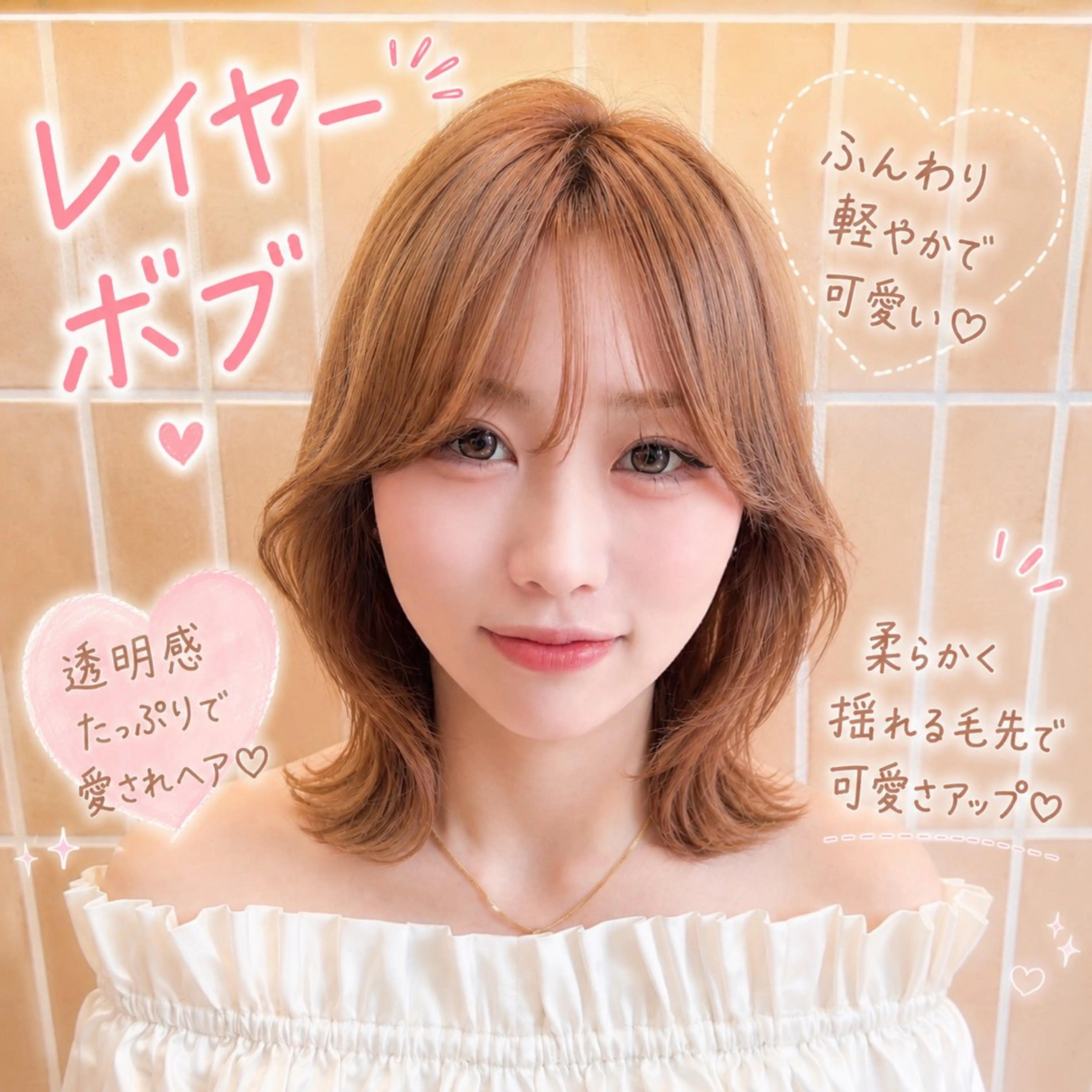 ミディアム カット トリートメント 🩵韓国レイヤー│ ボブ│愛華🪽‪のヘアスタイル