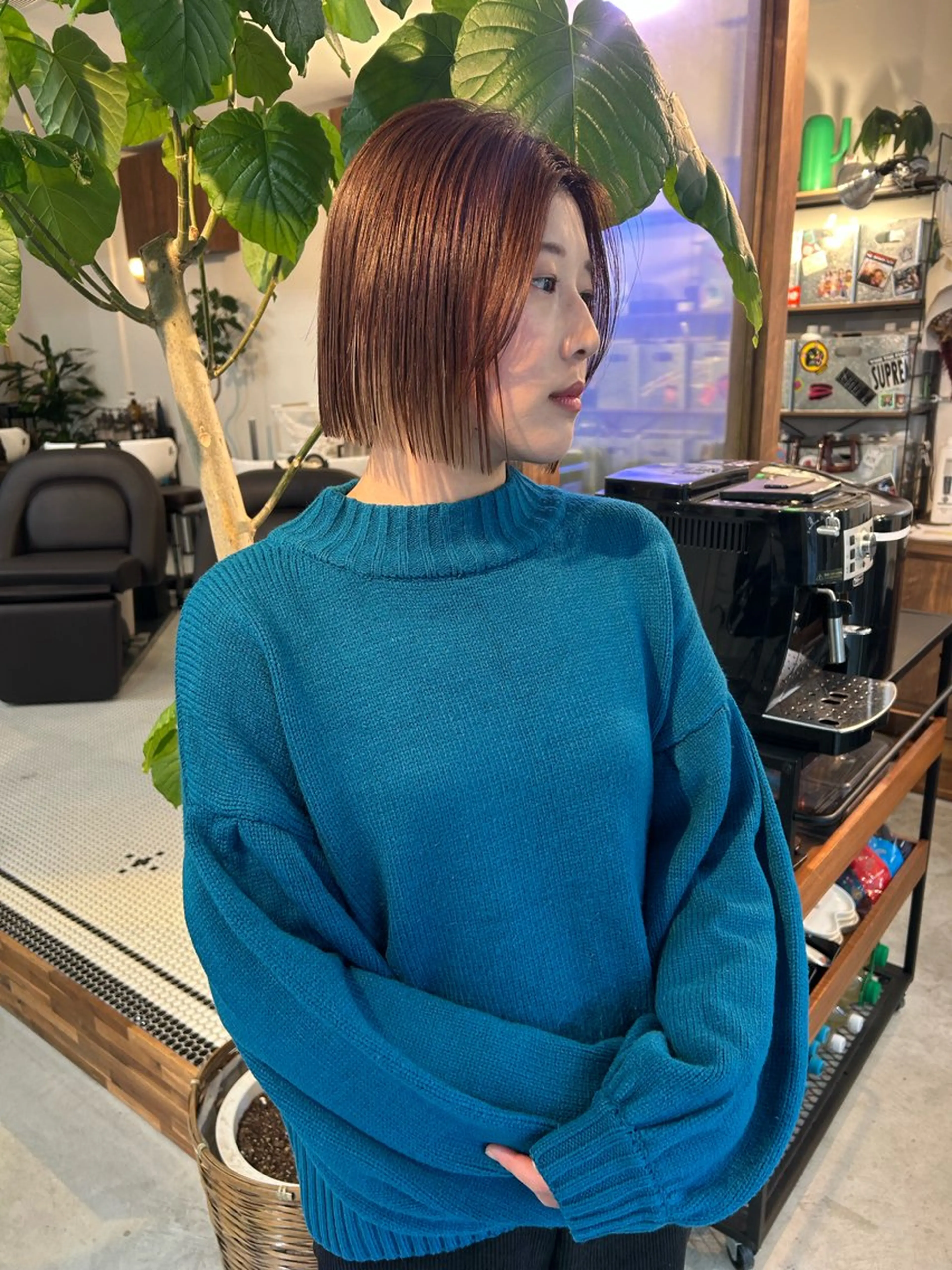 ショート カラー インナーカラー 髪質改善 ヘアカラー トリートメント (h)wim ウィムのヘアスタイル