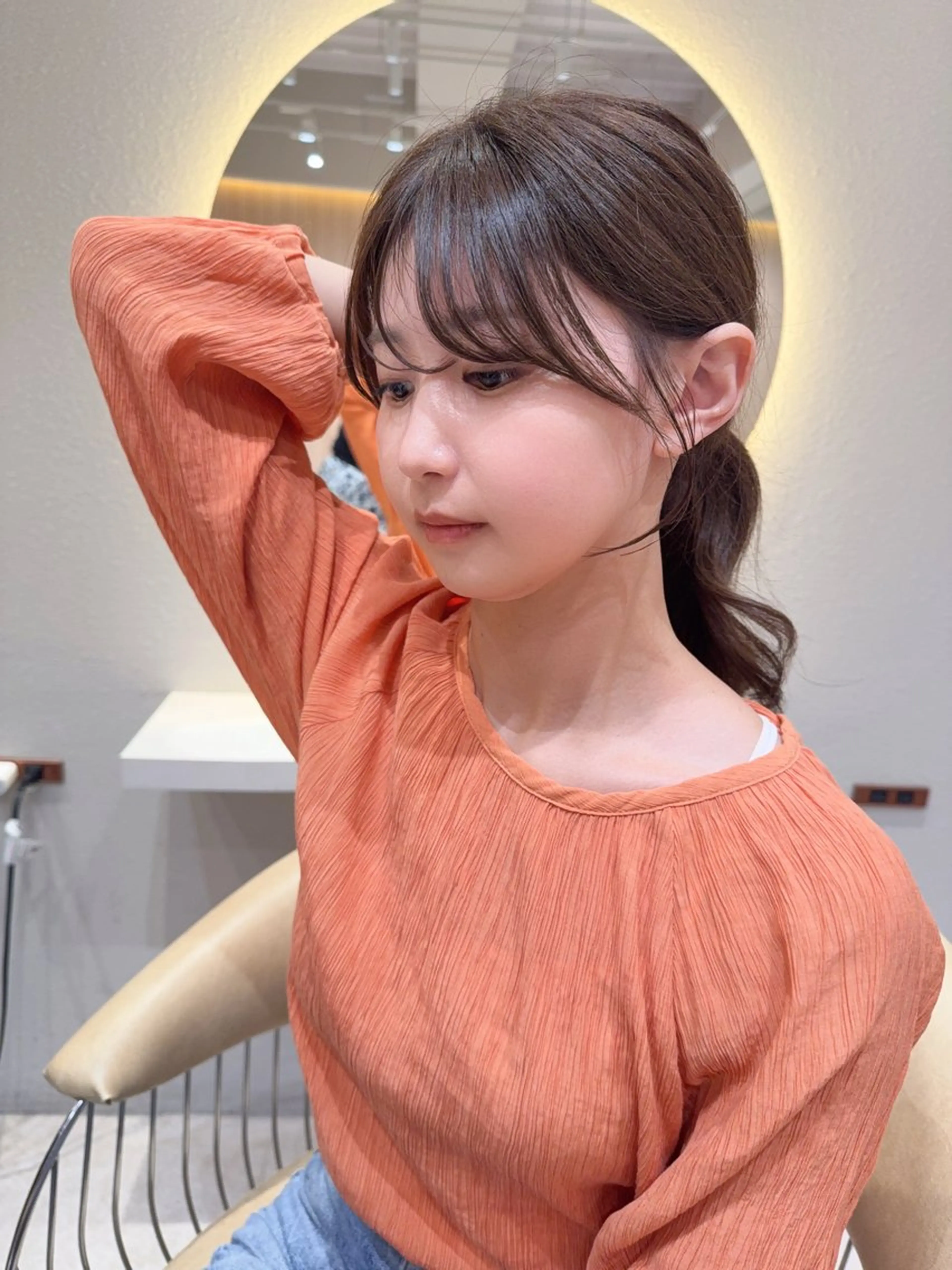 セミロング カラー カット ヘアカラー 縮毛矯正 レイヤー❣️縮毛矯 川村利幸のヘアスタイル