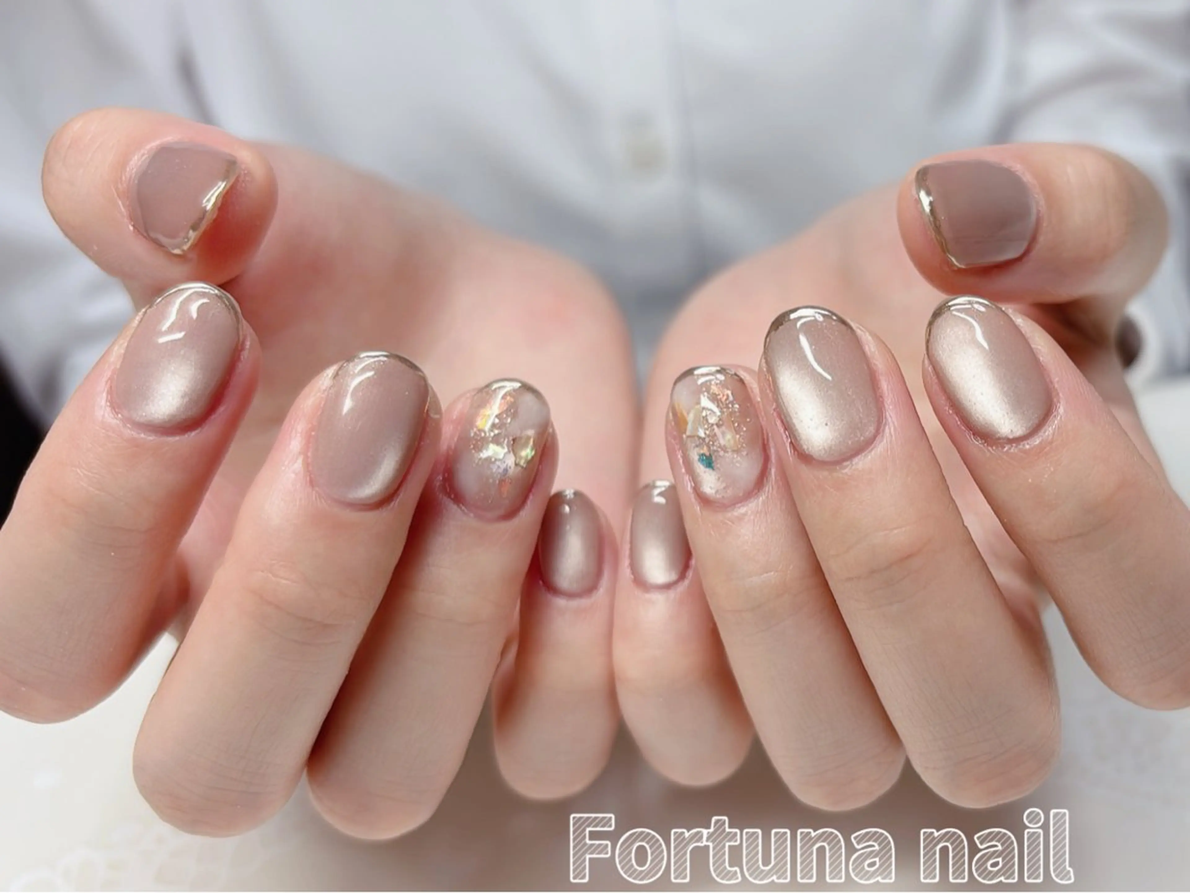 ネイル フレンチネイル マグネットネイル ミラーネイル ニュアンスネイル フットネイル Nail •Head スパFortunaのネイルデザイン