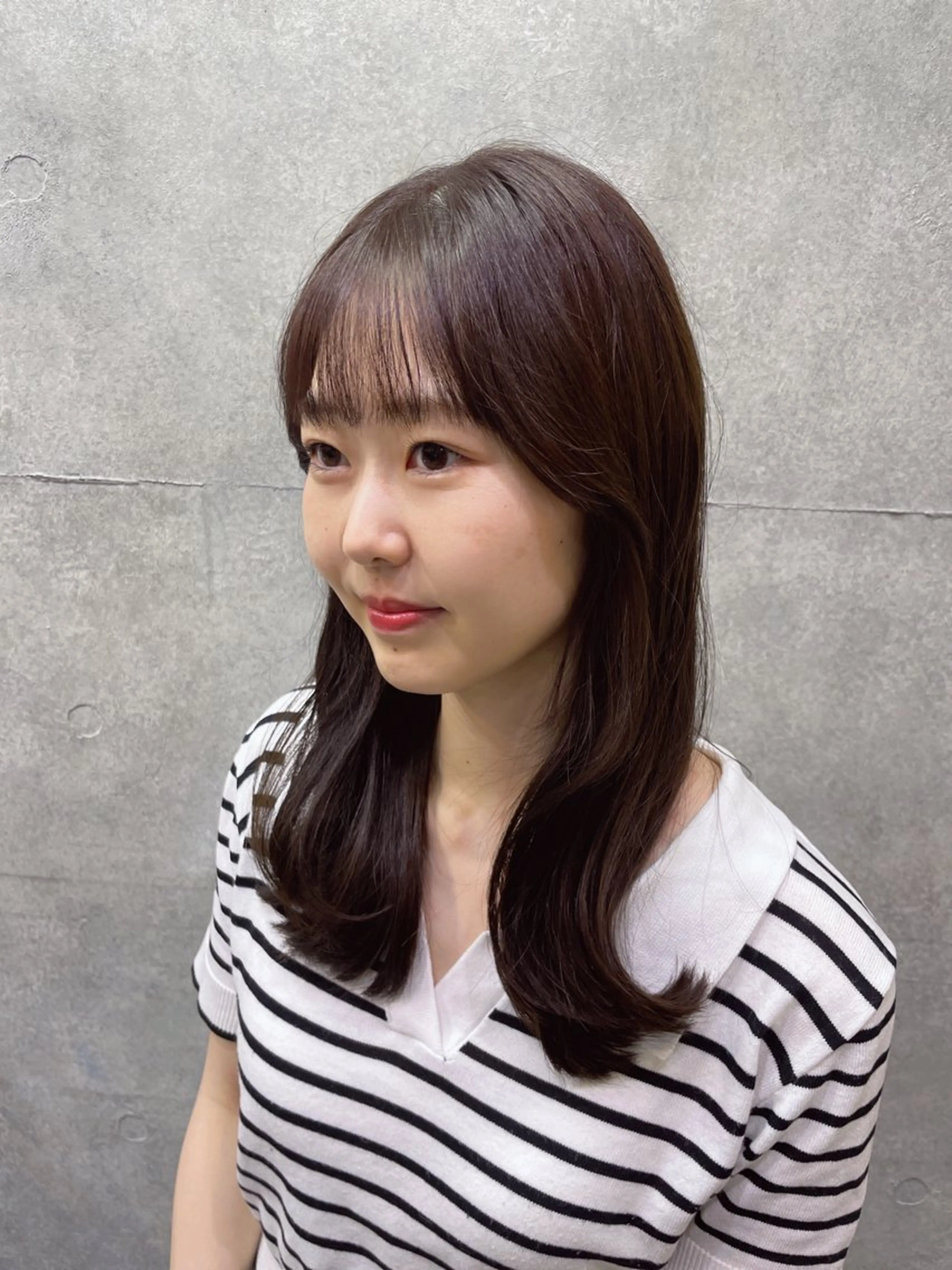 セミロング カラー 韓国レイヤー/透明感 /髪質改善/アジキのヘアスタイル