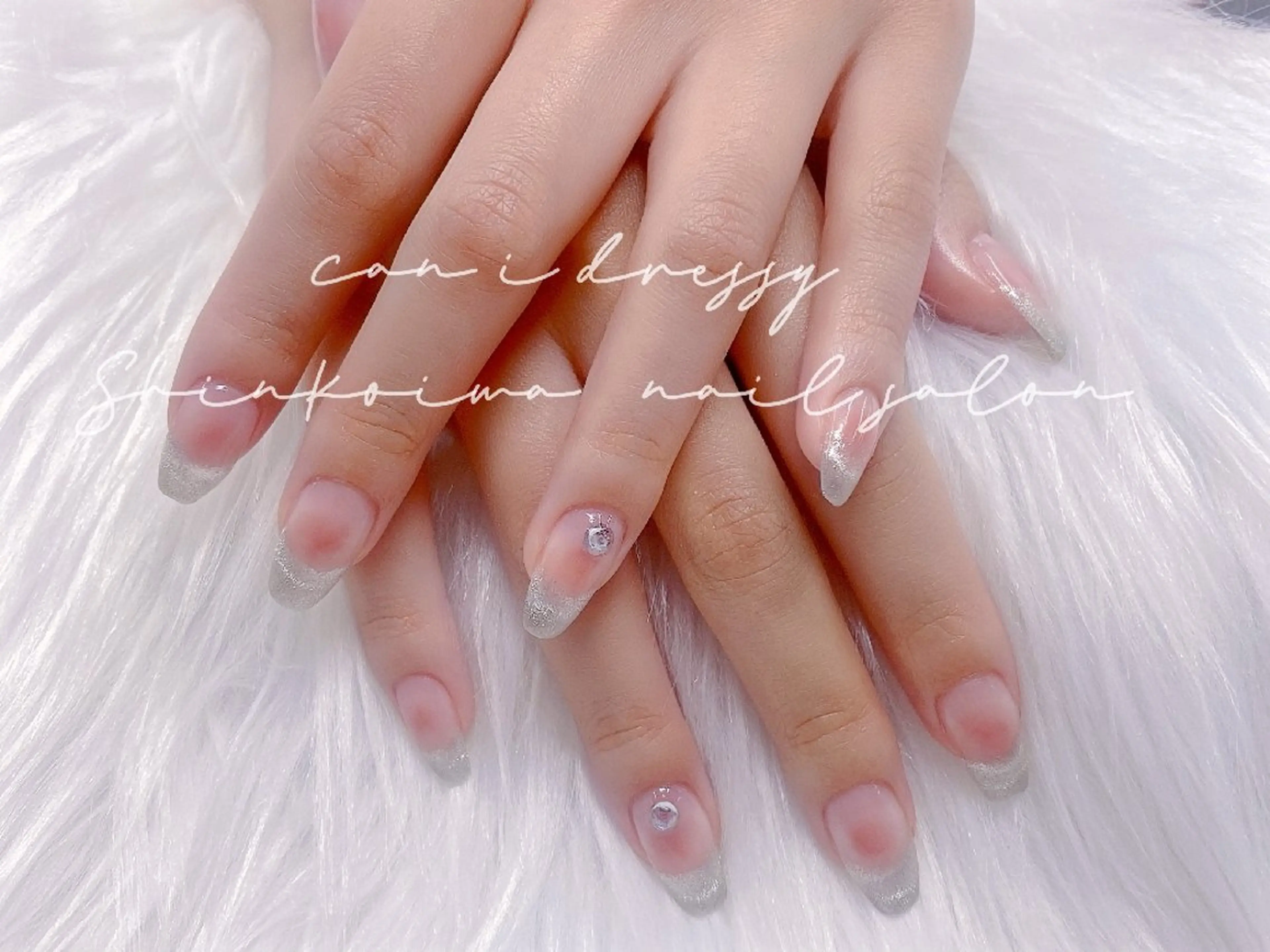 ネイル オーロラネイル チークネイル 長さ出し フットネイル 韓国ネイル ハンドネイル キャンアイドレッシー 新小岩のネイルデザイン