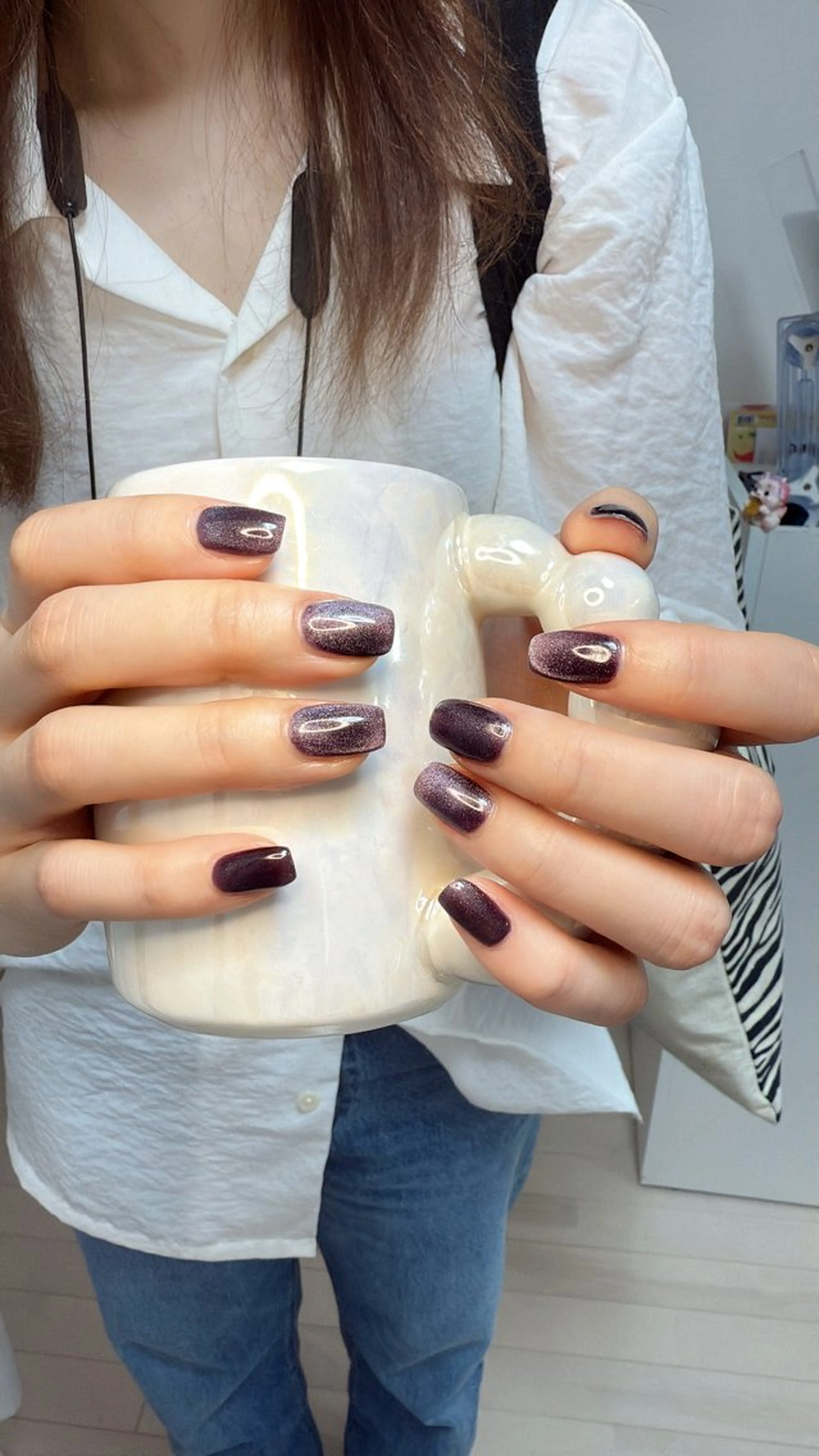 ネイル アートネイル オーロラネイル チークネイル フレンチネイル ガラスフレンチ ハンドネイル 🎀YooLi Nail salonのネイルデザイン