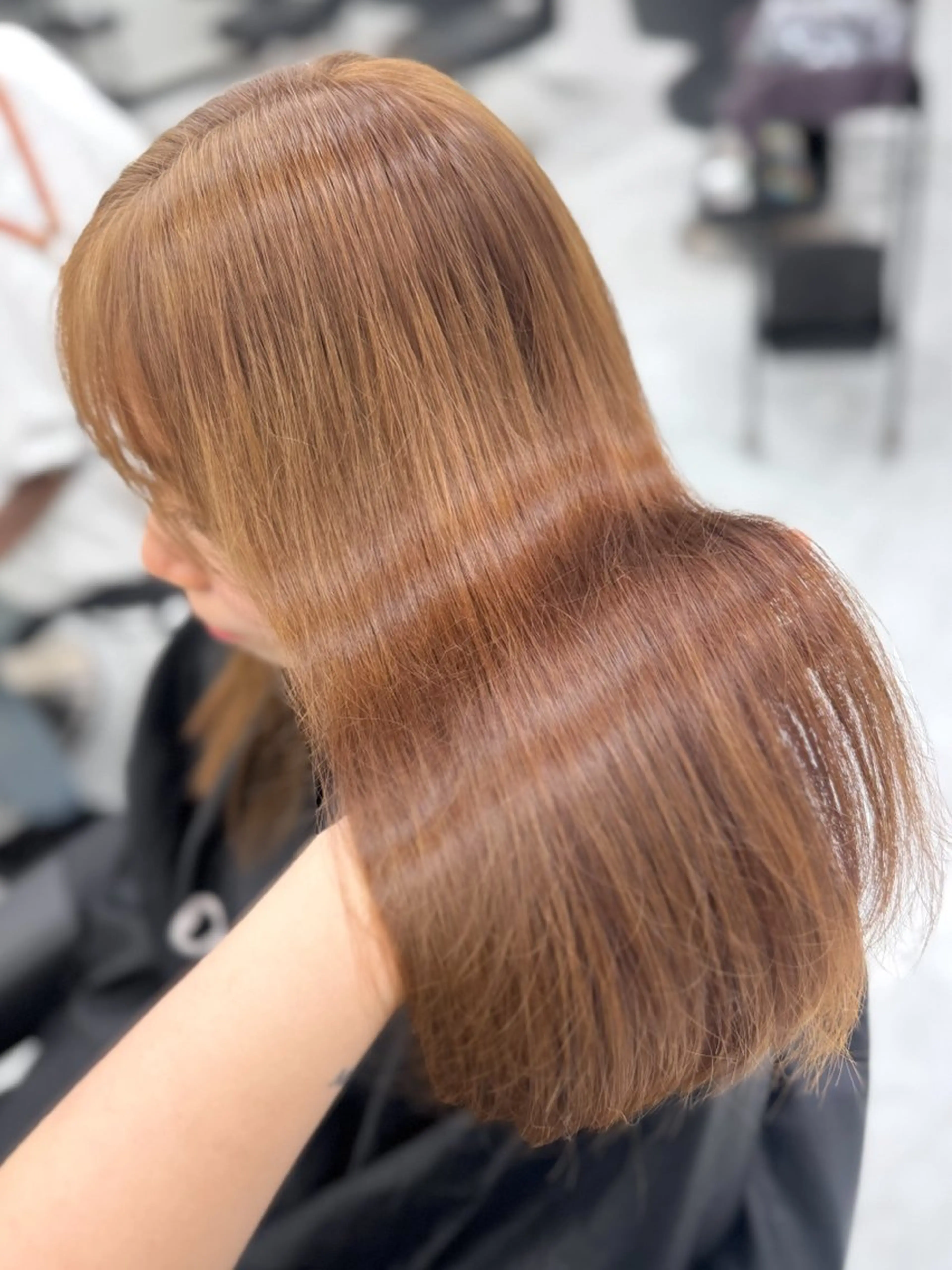 セミロング カラー ヘアアレンジ カット ヘアカラー トリートメント ヘッドスパ ヘアセット 縮毛矯正🤍 盛れるボブ/ひかりのヘアスタイル