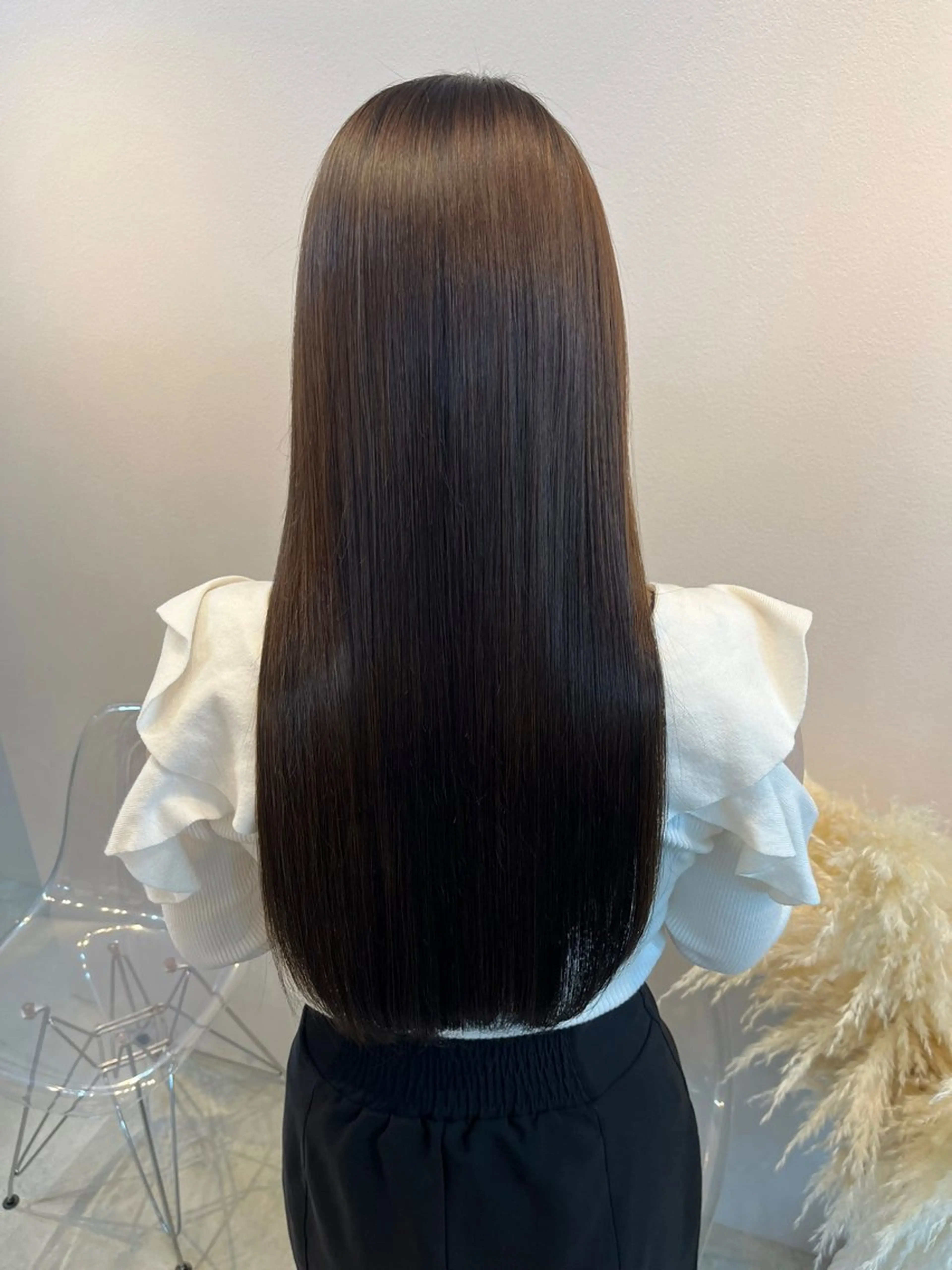 ロング カラー グレージュ 髪質改善 山下 明子のヘアスタイル