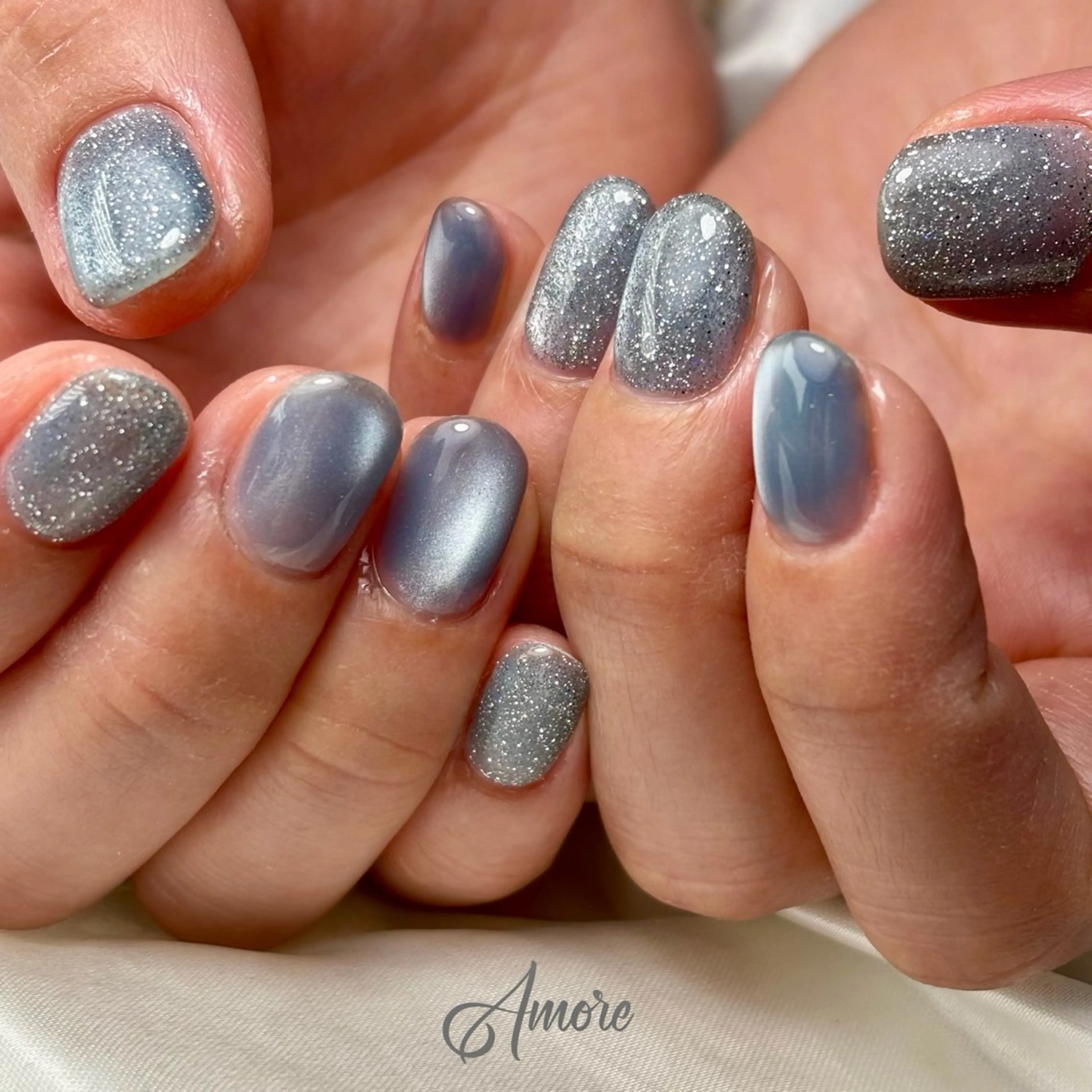 ネイル ジェルネイル キラキラネイル 韓国ネイル マグネットネイル パラジェル You kyehwaのネイルデザイン