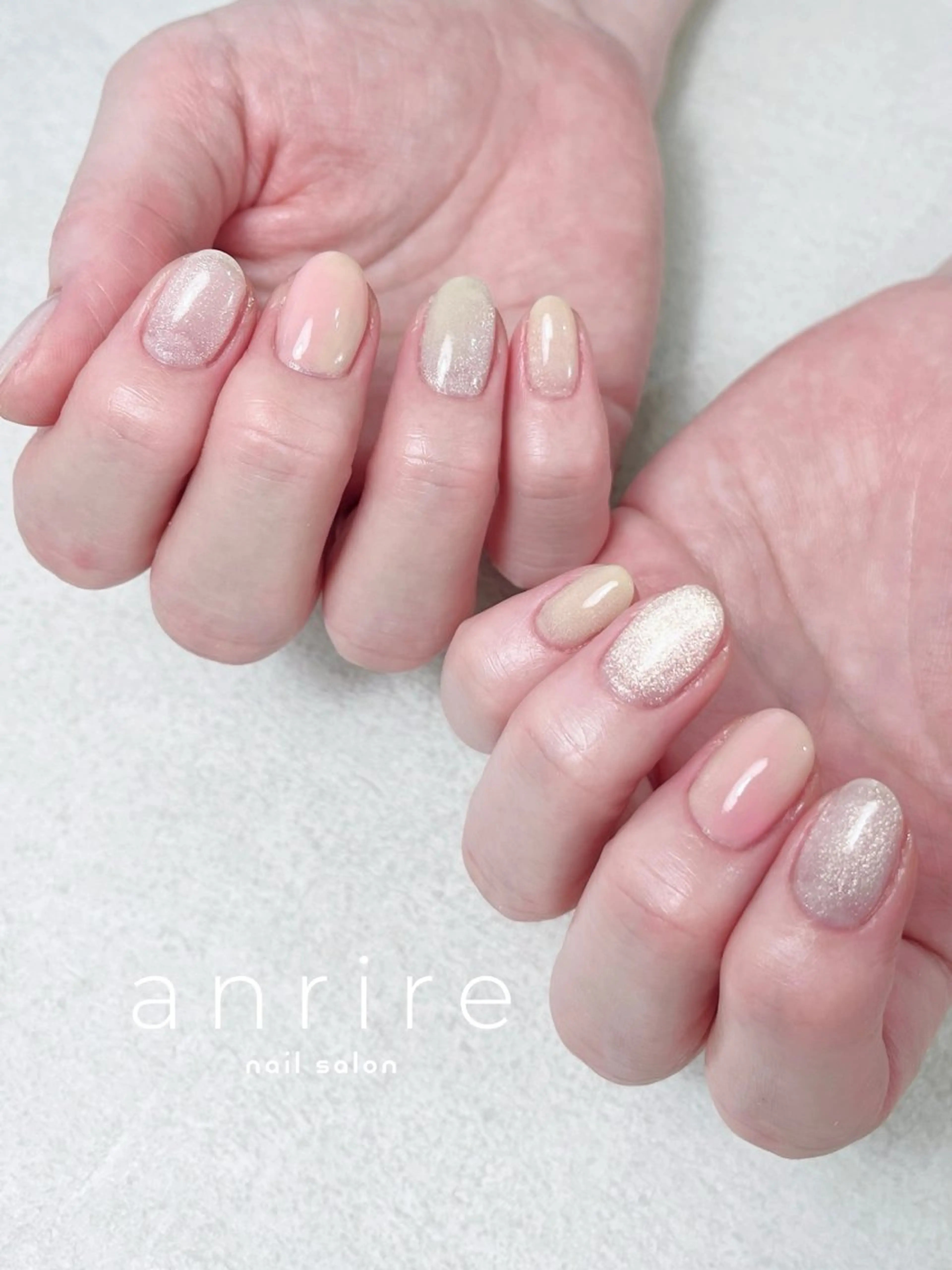 ネイル ジェルネイル キラキラネイル マグネットネイル ニュアンスネイル オフィスネイル ハンドネイル nailsalon anrireのネイルデザイン