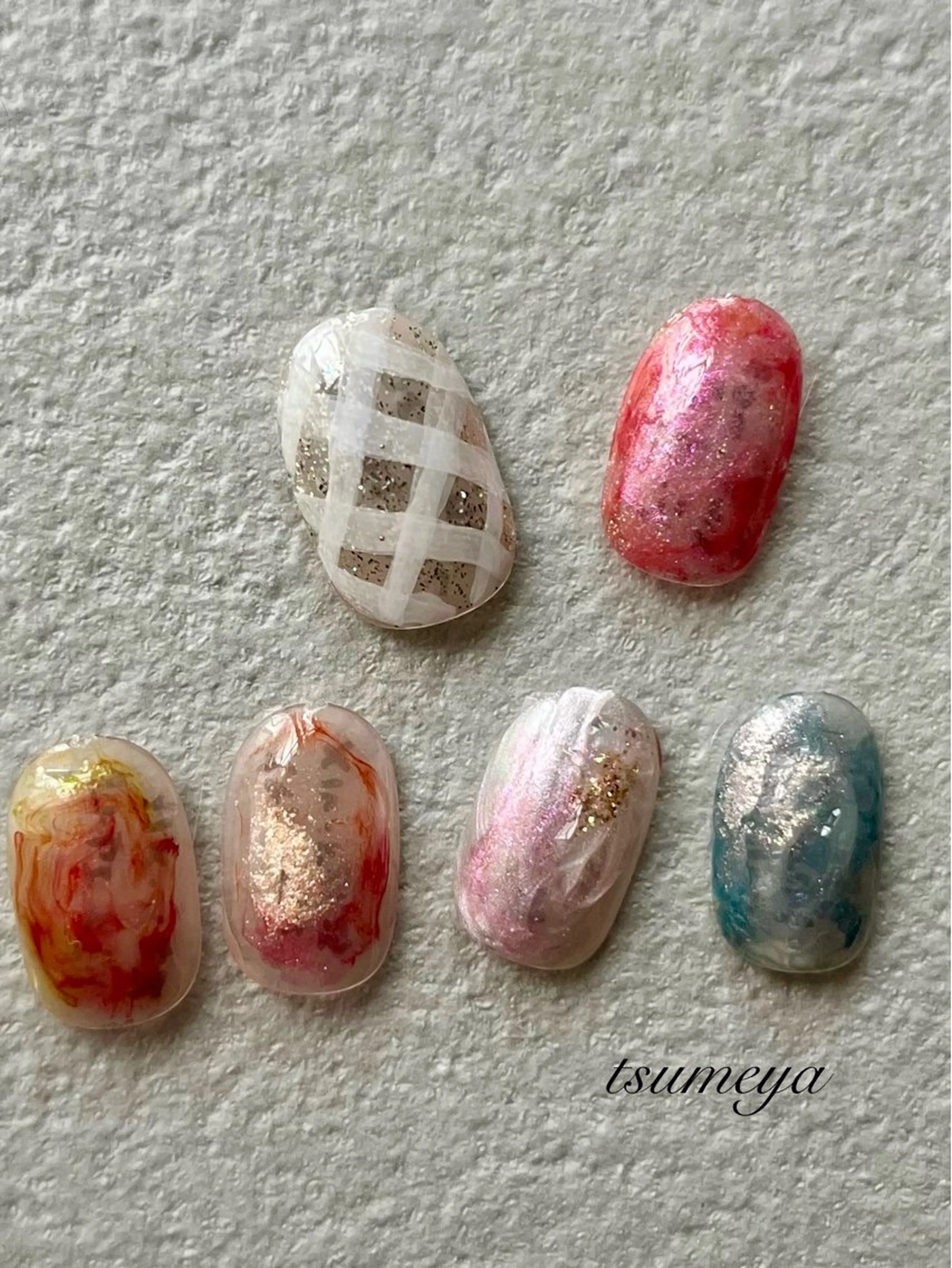 ネイル tsumeya ゆるかわ手描きネイルのネイルデザイン