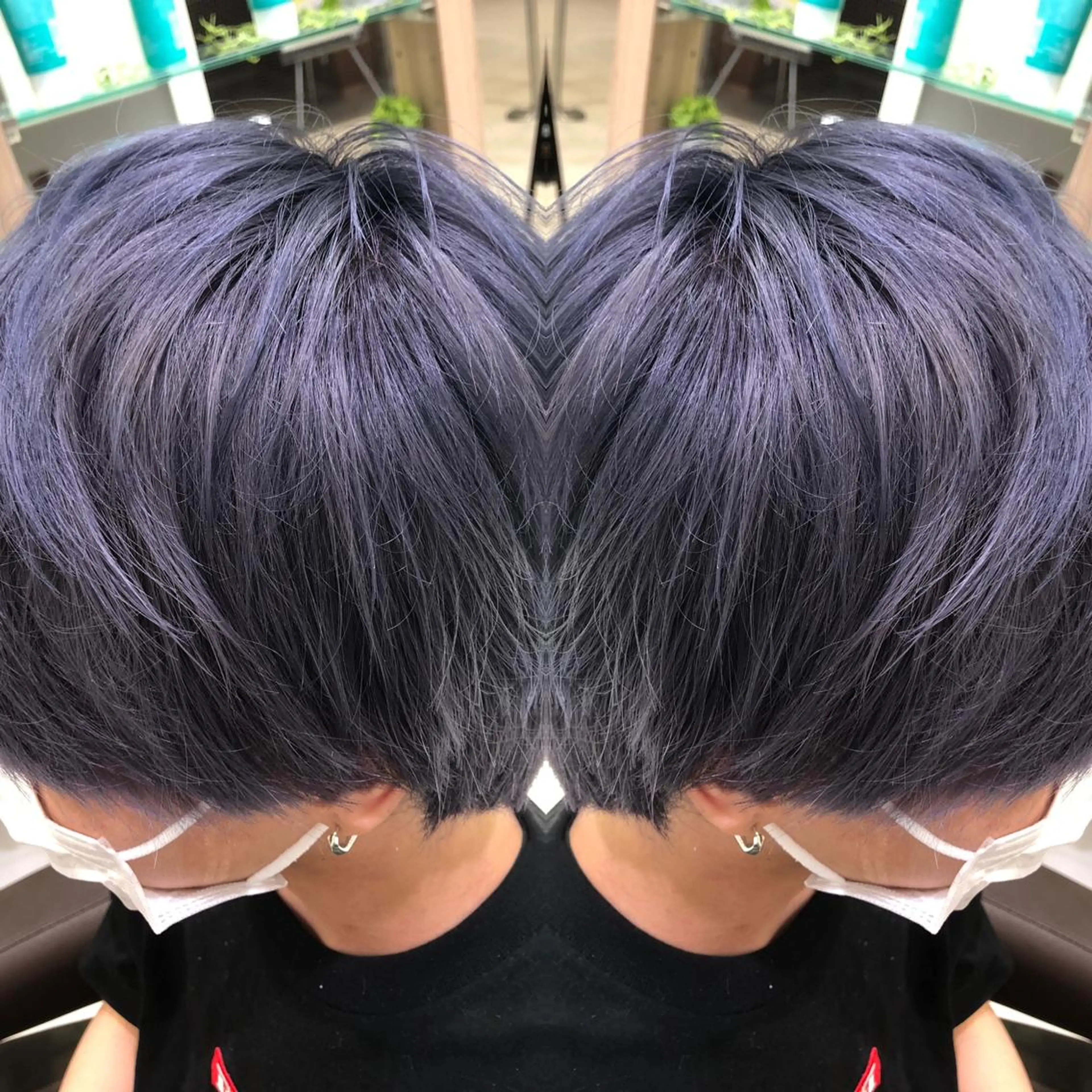 カラー メンズ メンズブリーチ ブリーチ 透明感カラー ラベンダーカラー 韓国レイヤー×透明感 カラー/山崎一輝のヘアスタイル