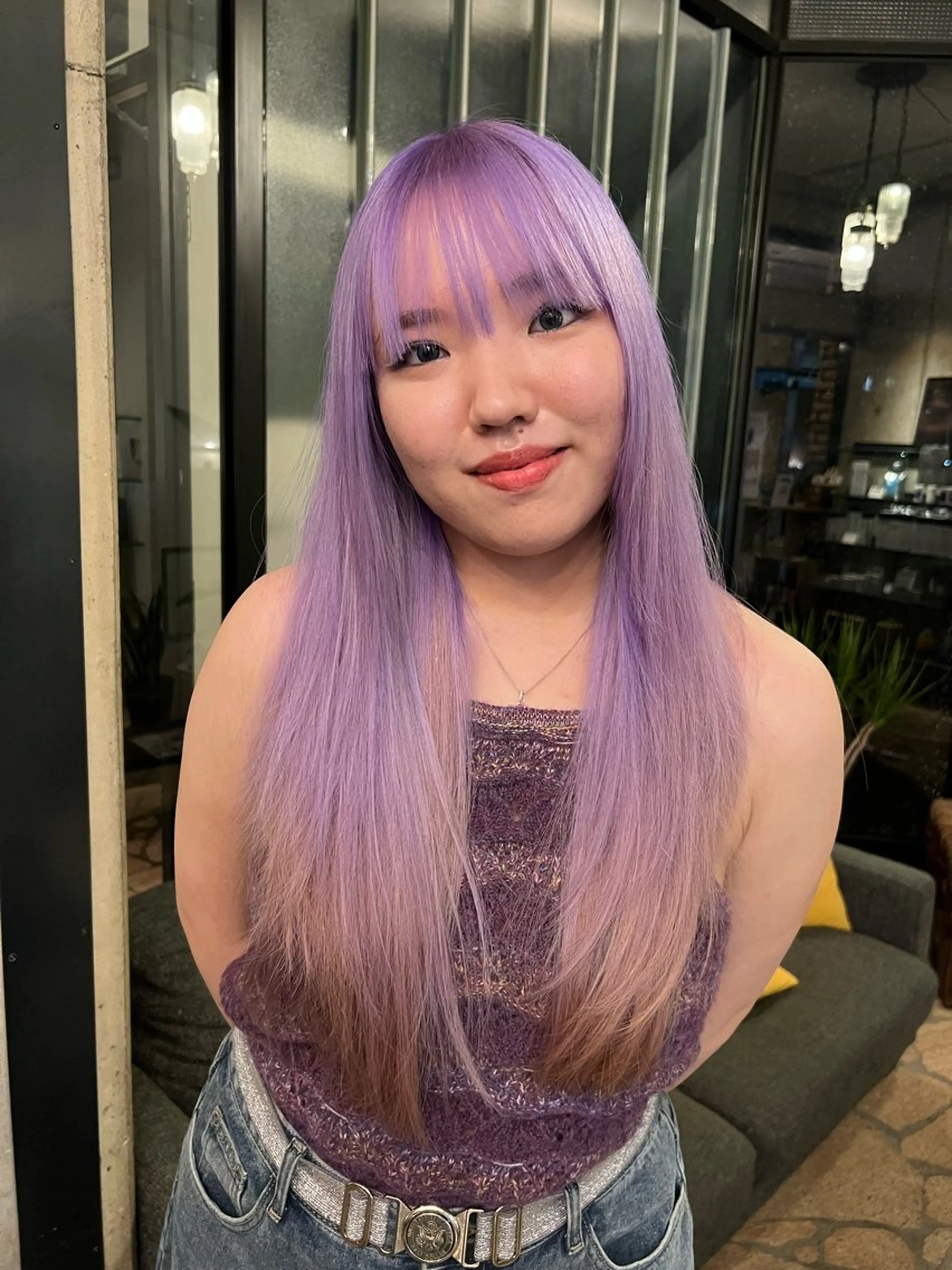 ロング カラー デザインカラー 只野 真衣のヘアスタイル