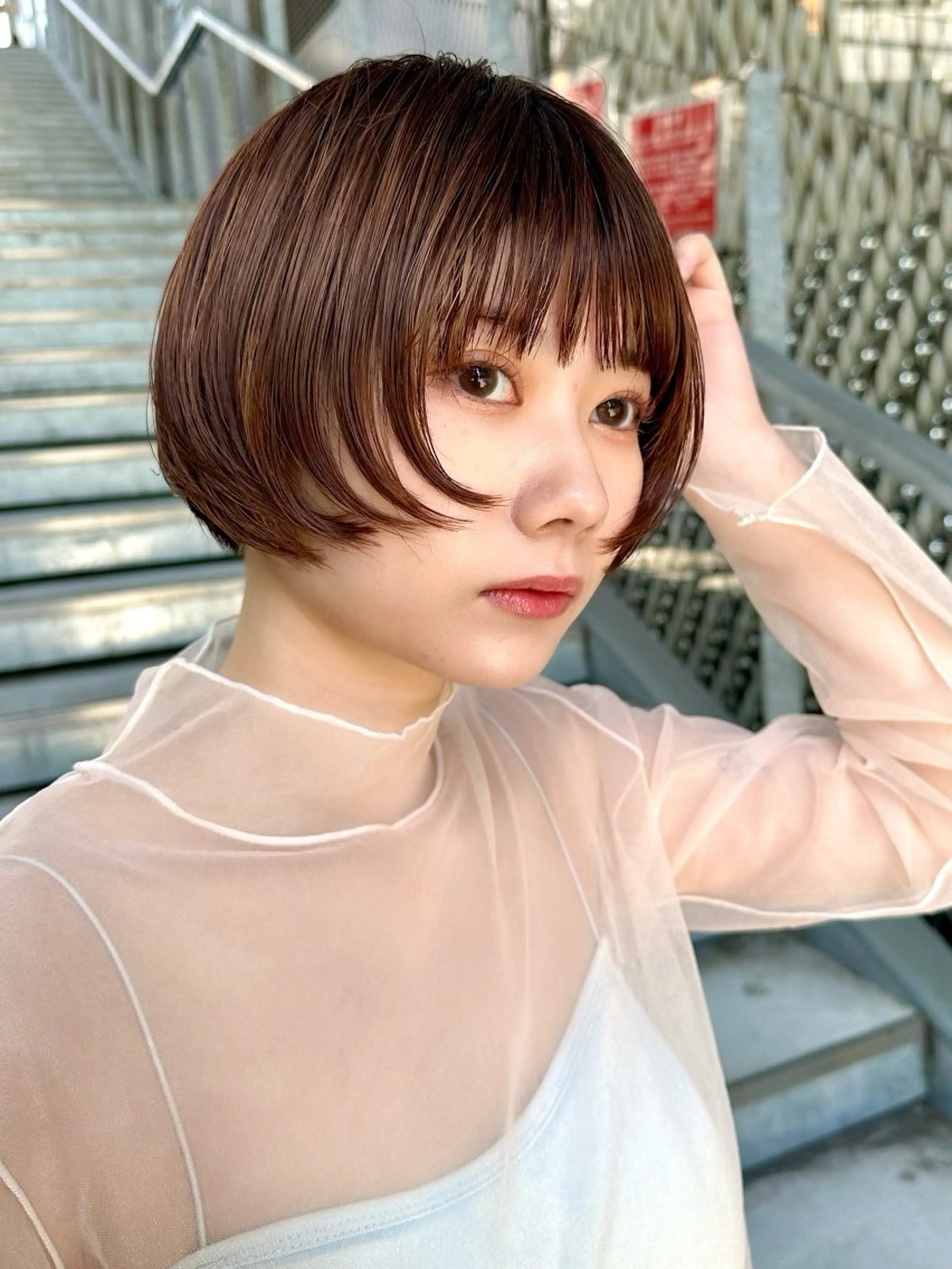 ショート カット ヘアカラー 骨格診断で絶対可愛い ✨丸みショート✨凌弥のヘアスタイル