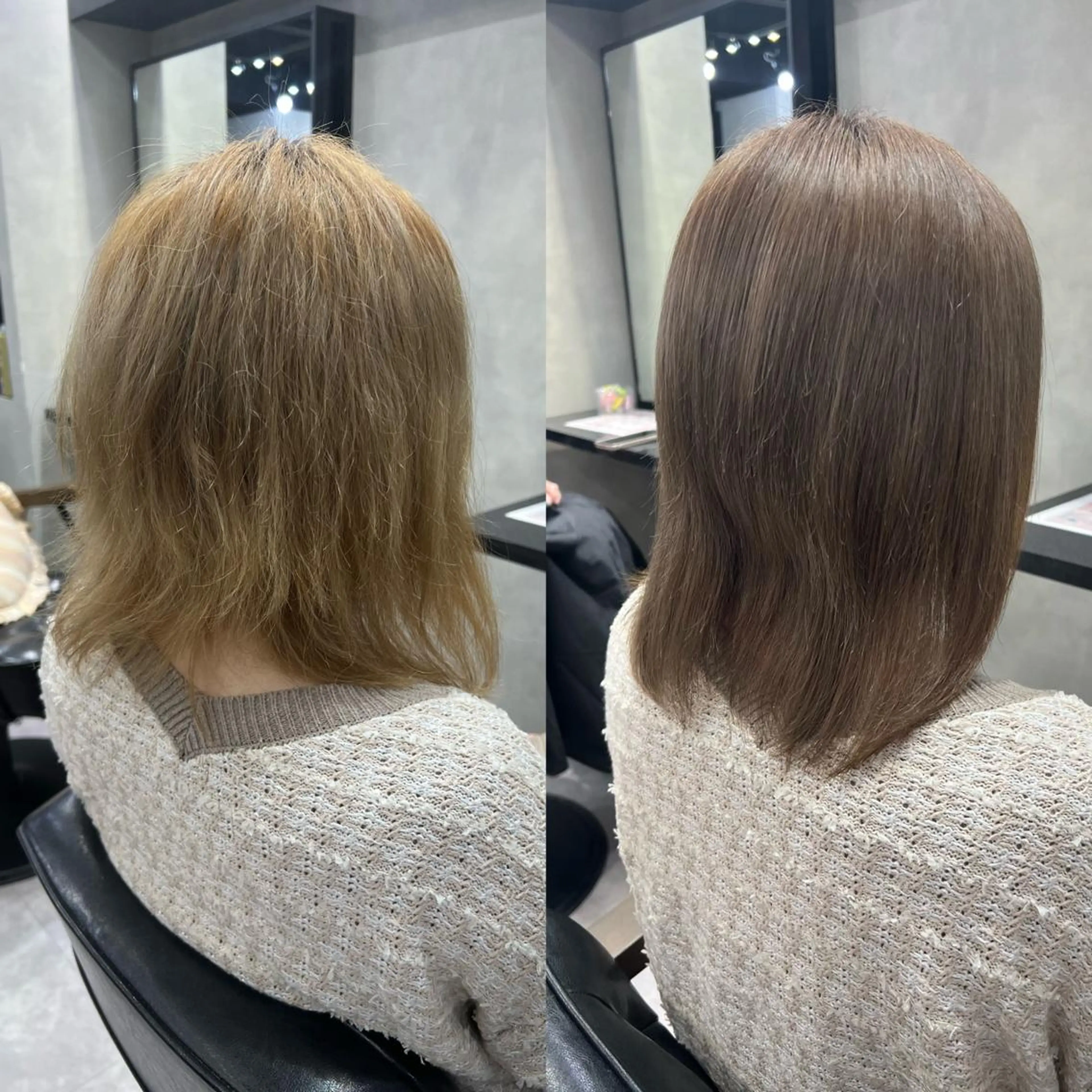 セミロング カラー ヘアアレンジ シールエクステ アディクシーカラー アッシュ バレイヤージュ ベージュカラー 縮毛矯正 トリートメント ar+ ❤︎ maiのヘアスタイル