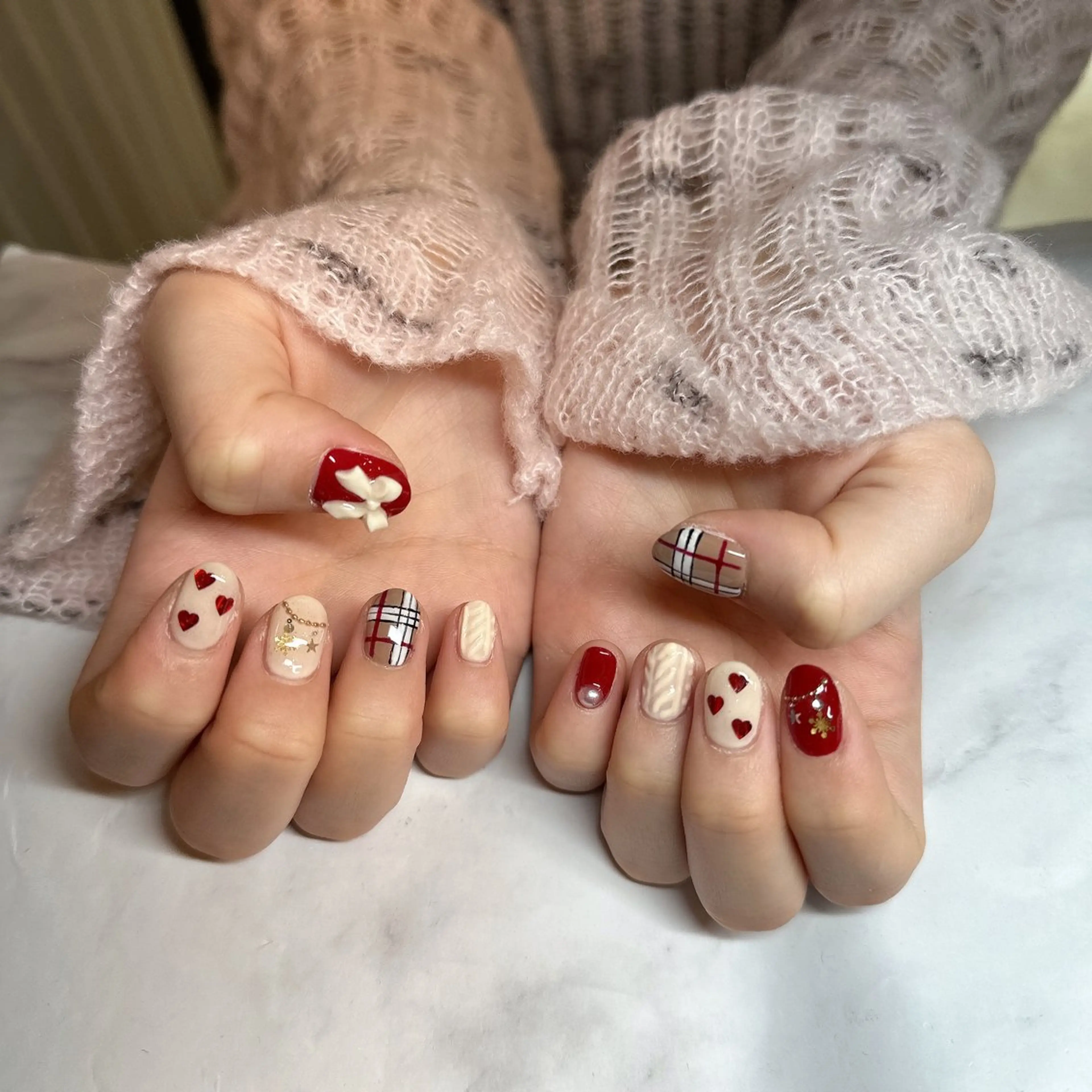 ネイル 冬ネイル クリスマス ディアマンテ𓏸𓈒 フェイシャル/ネイルのエステ・リラクイメージ