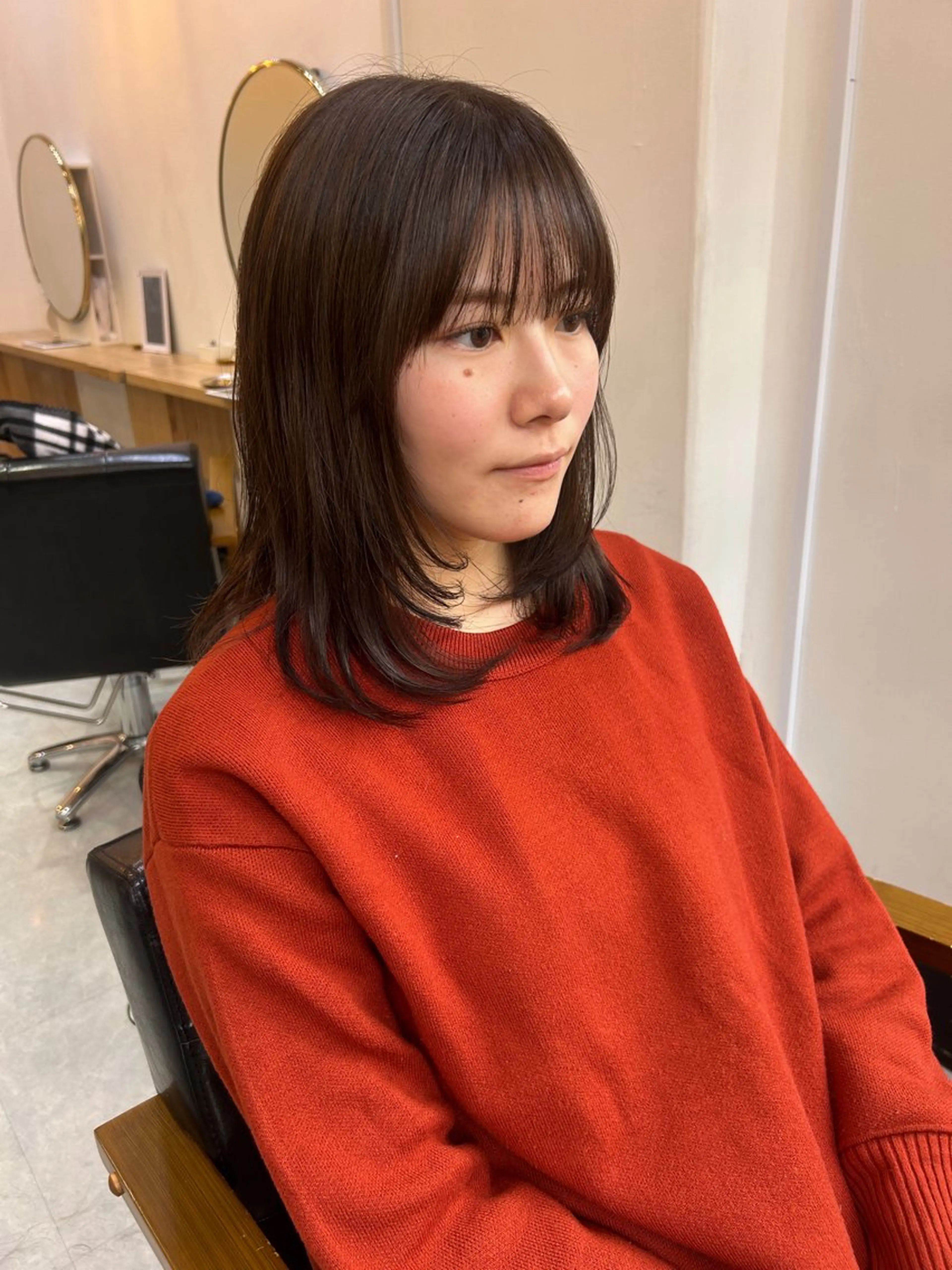 ミディアム カラー カット ヘアカラー トリートメント CARICIA 白木 由里加/新栄のヘアスタイル