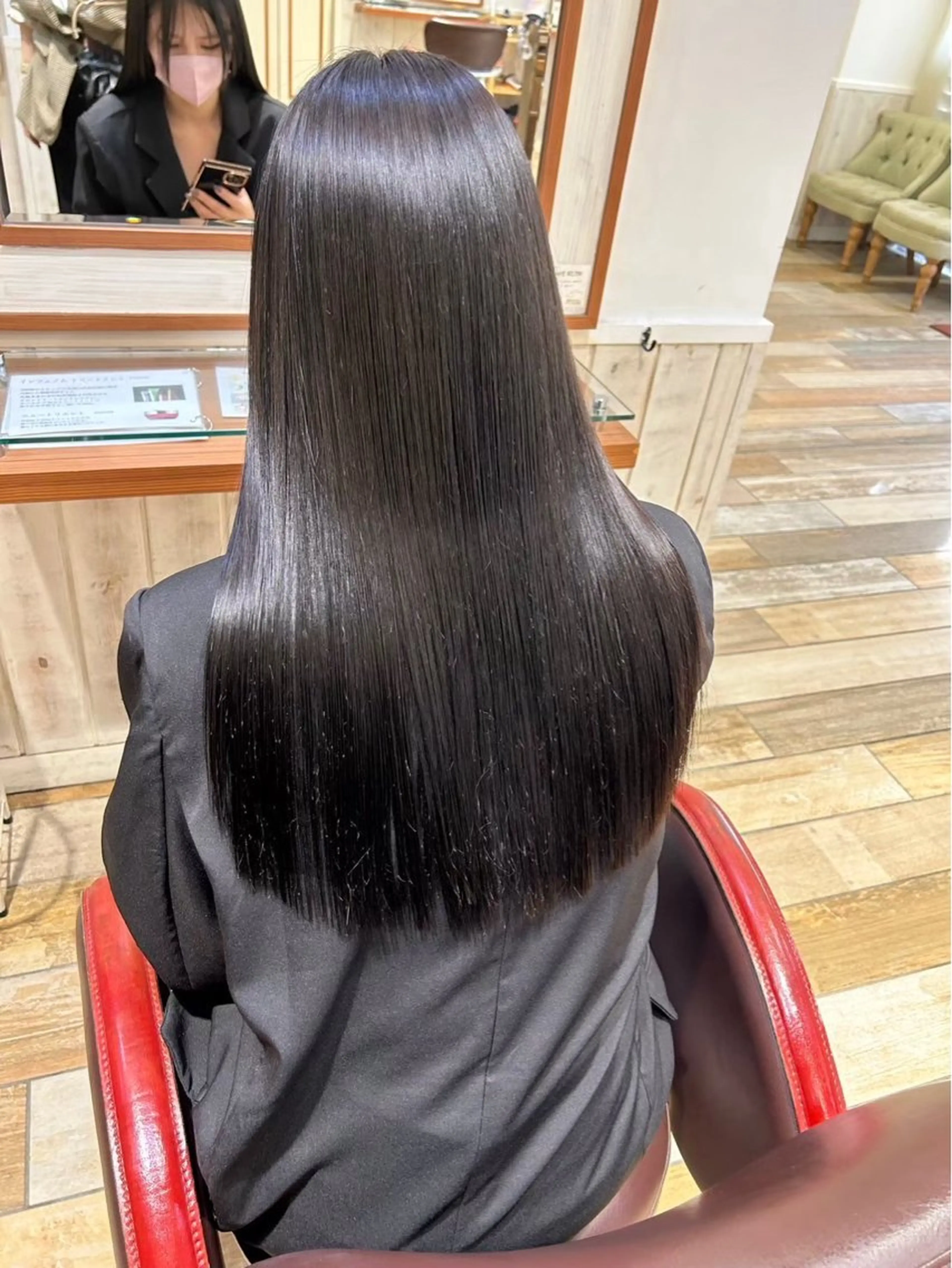 ロング カット 縮毛矯正 レイヤーカット⛓ hina🩶のヘアスタイル