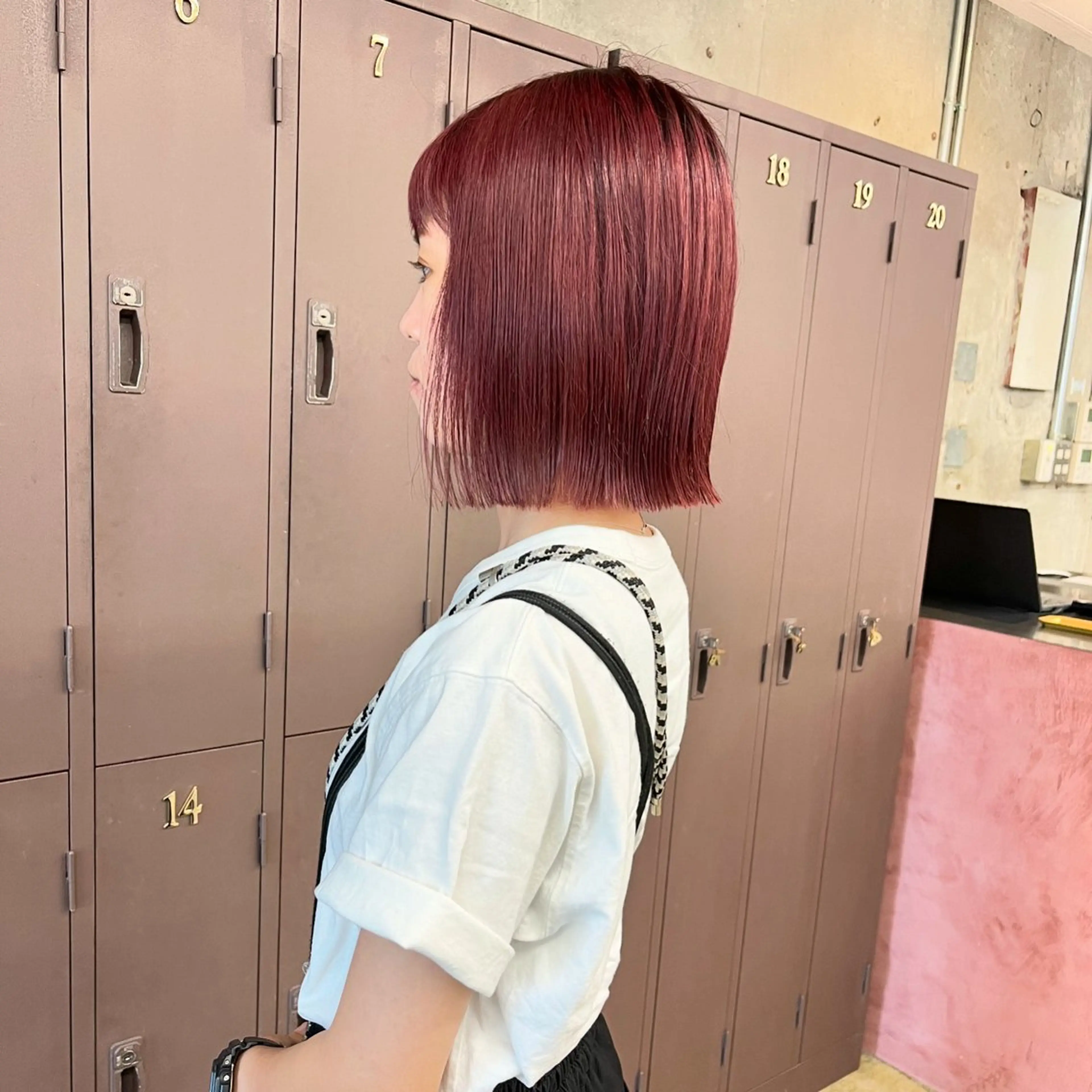 ミディアム カラー ピンクカラー 小木曽智美 /ボブ/ショートのヘアスタイル