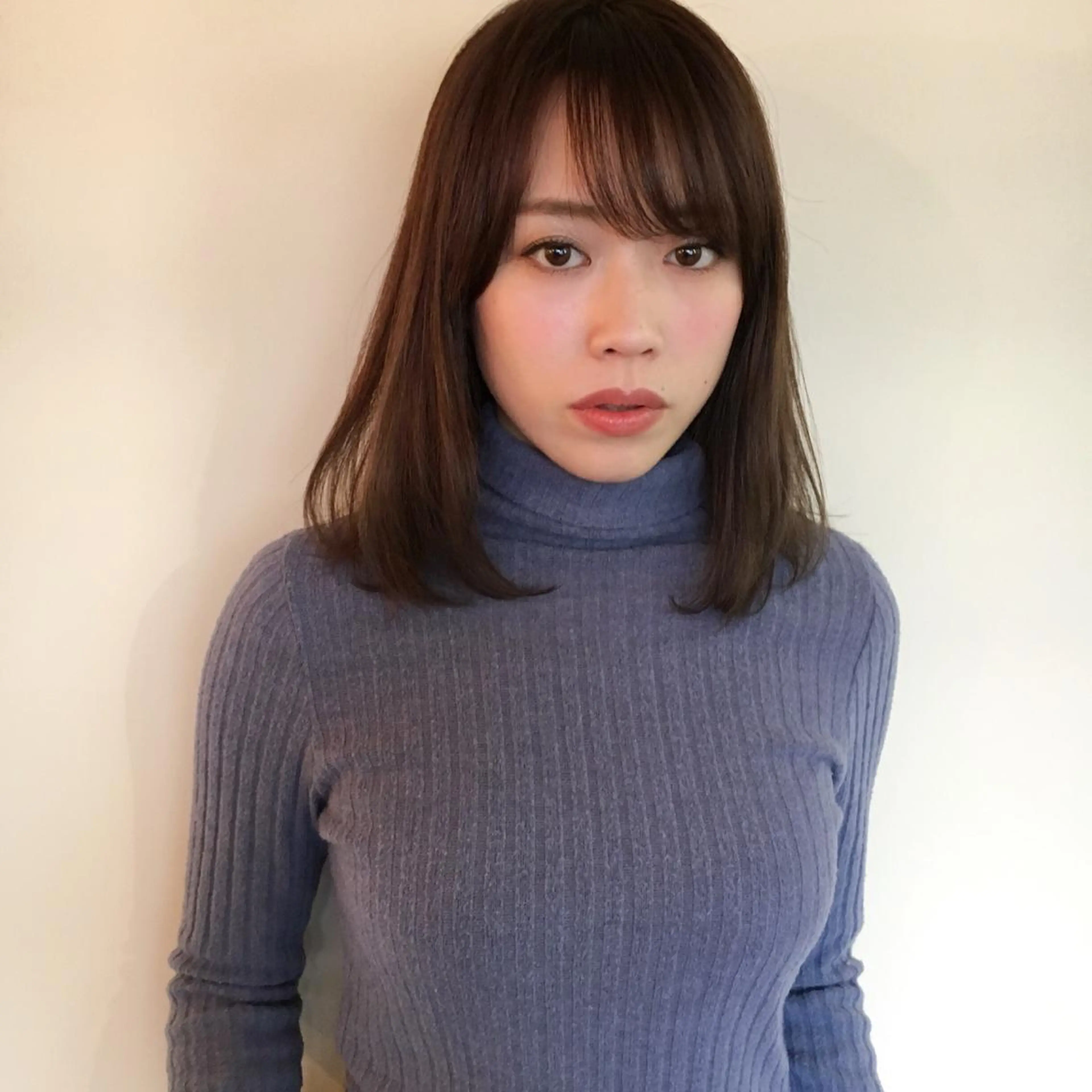 ミディアム カラー ブリーチ ダブルカラー トリートメント 薬院:今泉/上川美幸 ボブ/顔周りレイヤーのヘアスタイル