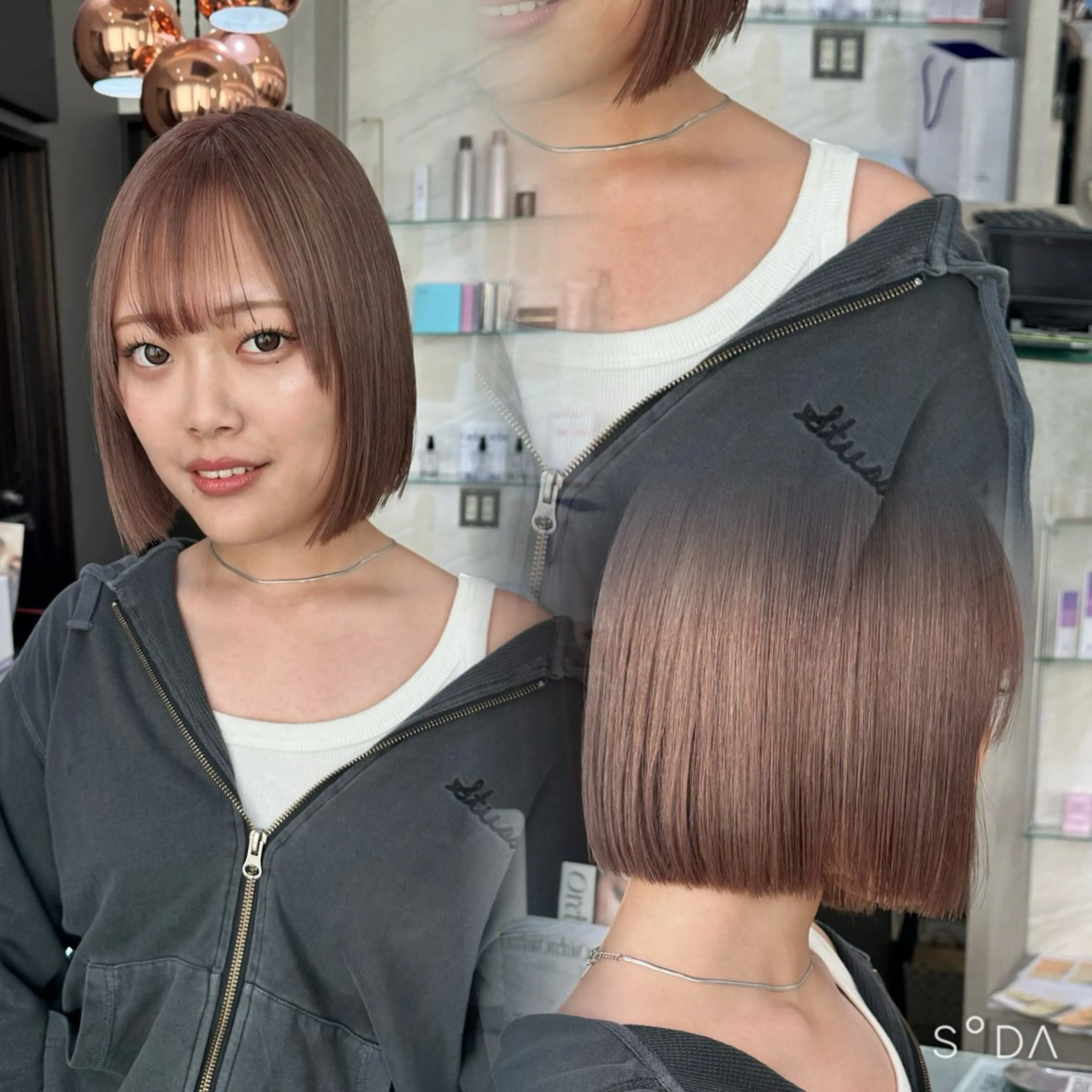 【口コミ投稿してくれる方限定クーポン⚡️】カット+カラー+超音波クイックトリートメント￥7500➡️￥5500の写真