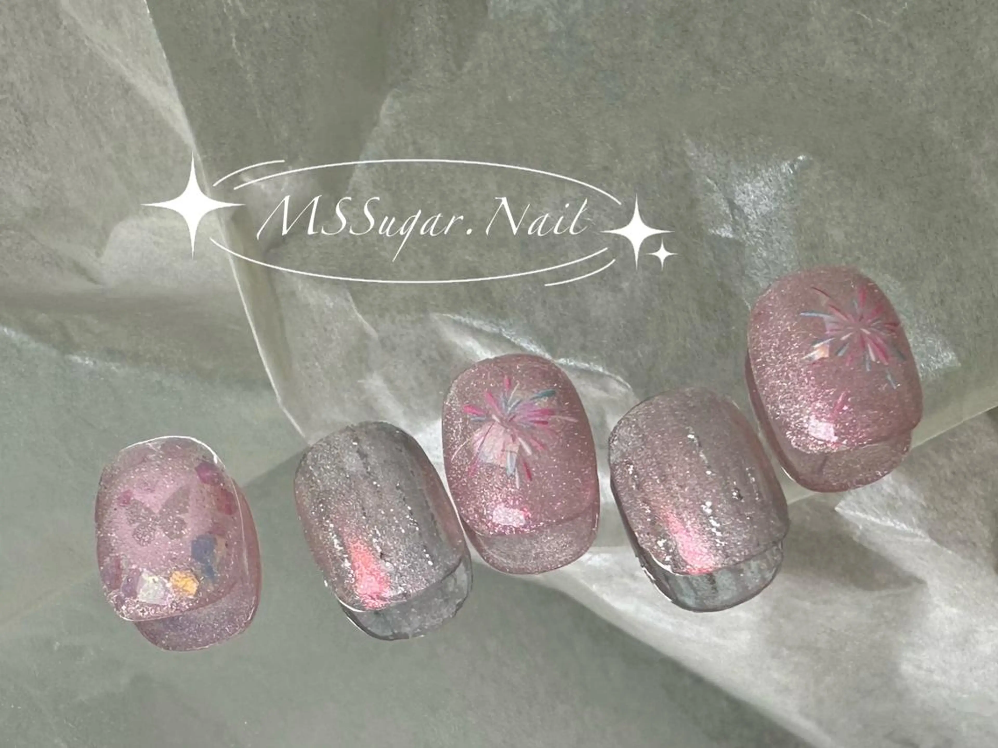 ネイル ロングネイル マグネットネイル スカルプネイル ネイルチップ ワンホンネイル MSSugar Nailのネイルデザイン