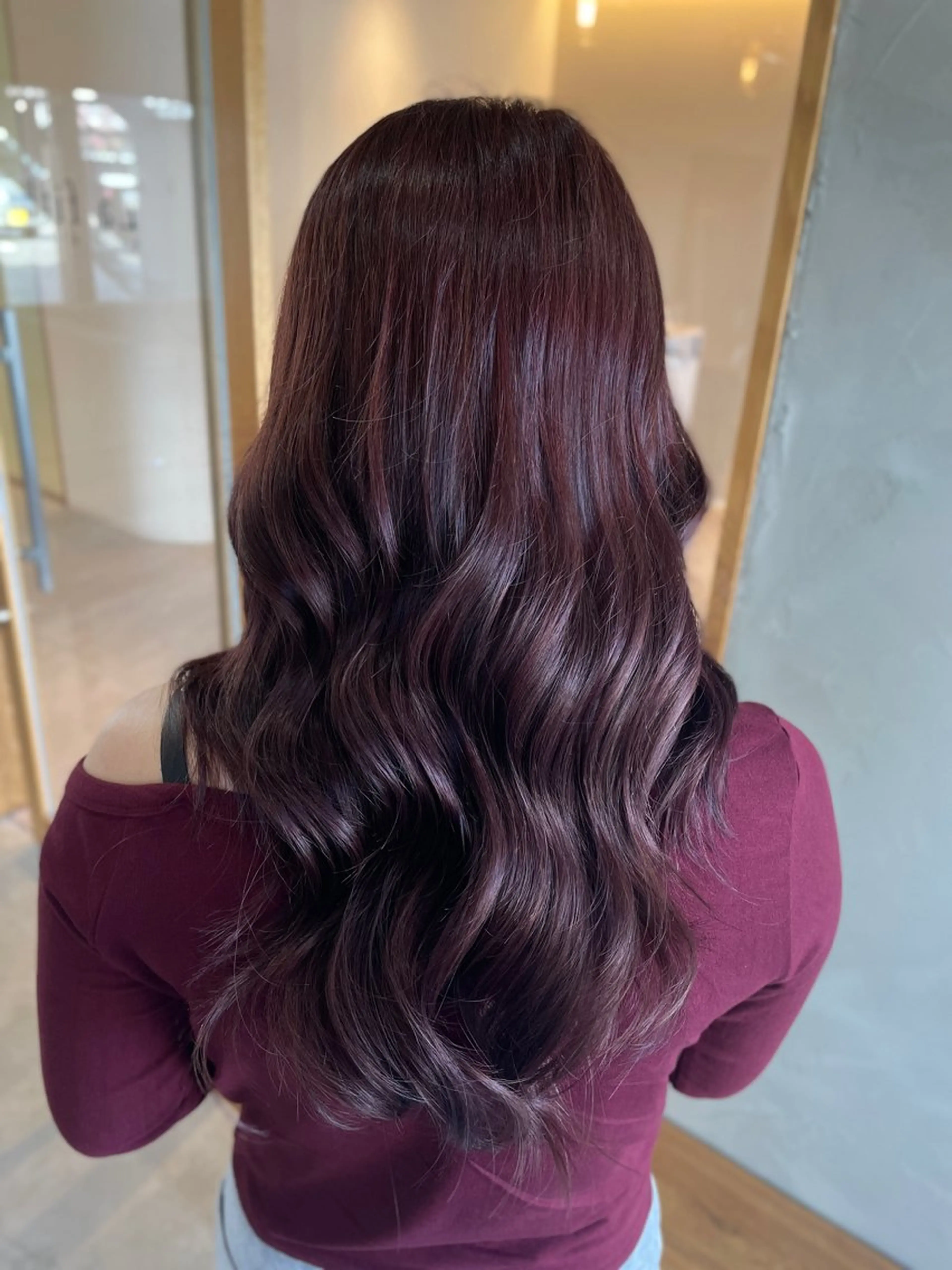 ロング カラー 透明感カラー ピンクカラー ピンクパープル パープルカラー ヘアカラー La fith/ Renoのヘアスタイル