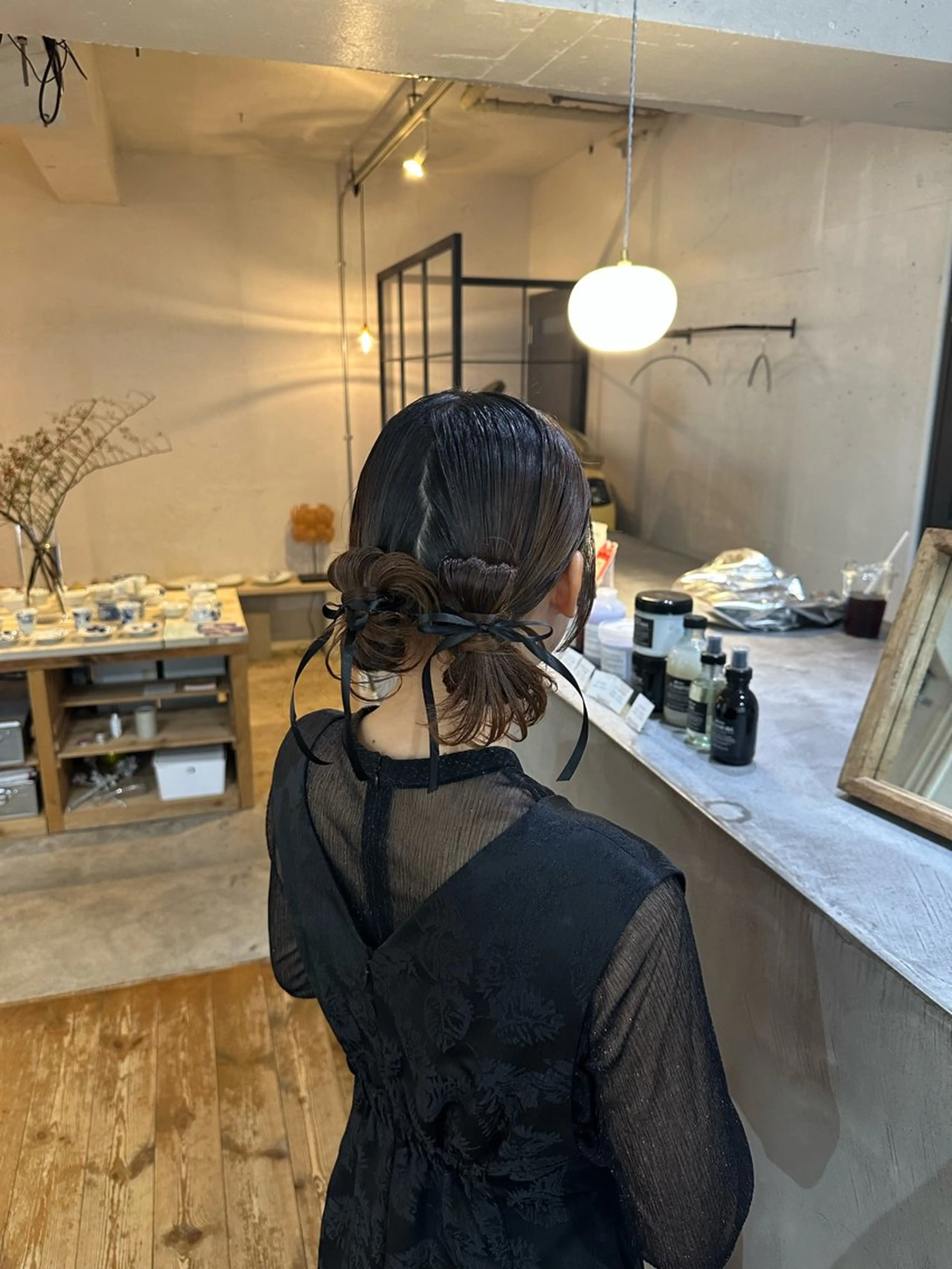 ミディアム ヘアアレンジ 可児 佑梨のヘアスタイル