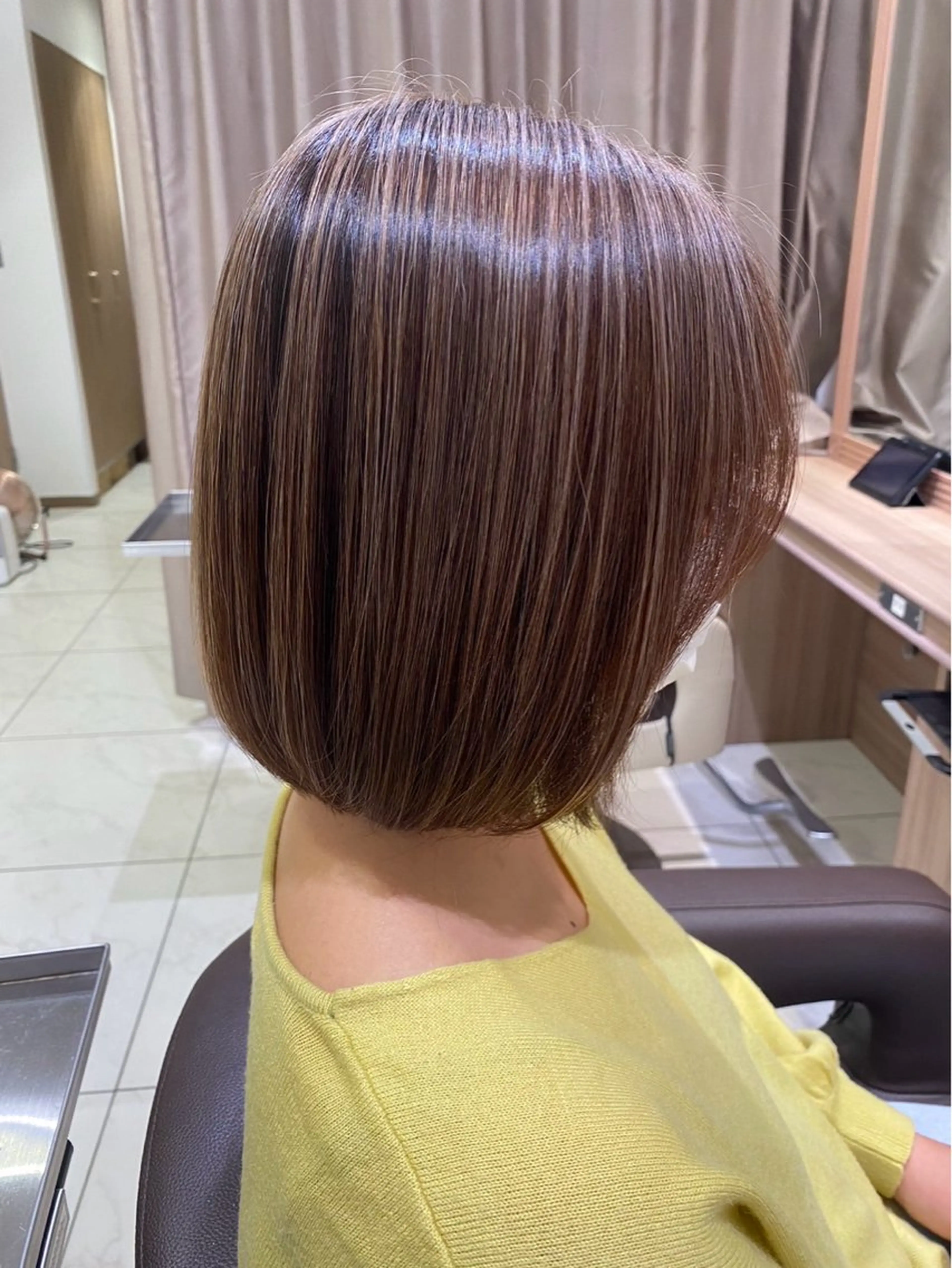 ミディアム カラー ブラウンカラー 透明感カラー オレンジ カット ヘアカラー 🌱脱白髪染め特化 🌱岡田将英のヘアスタイル