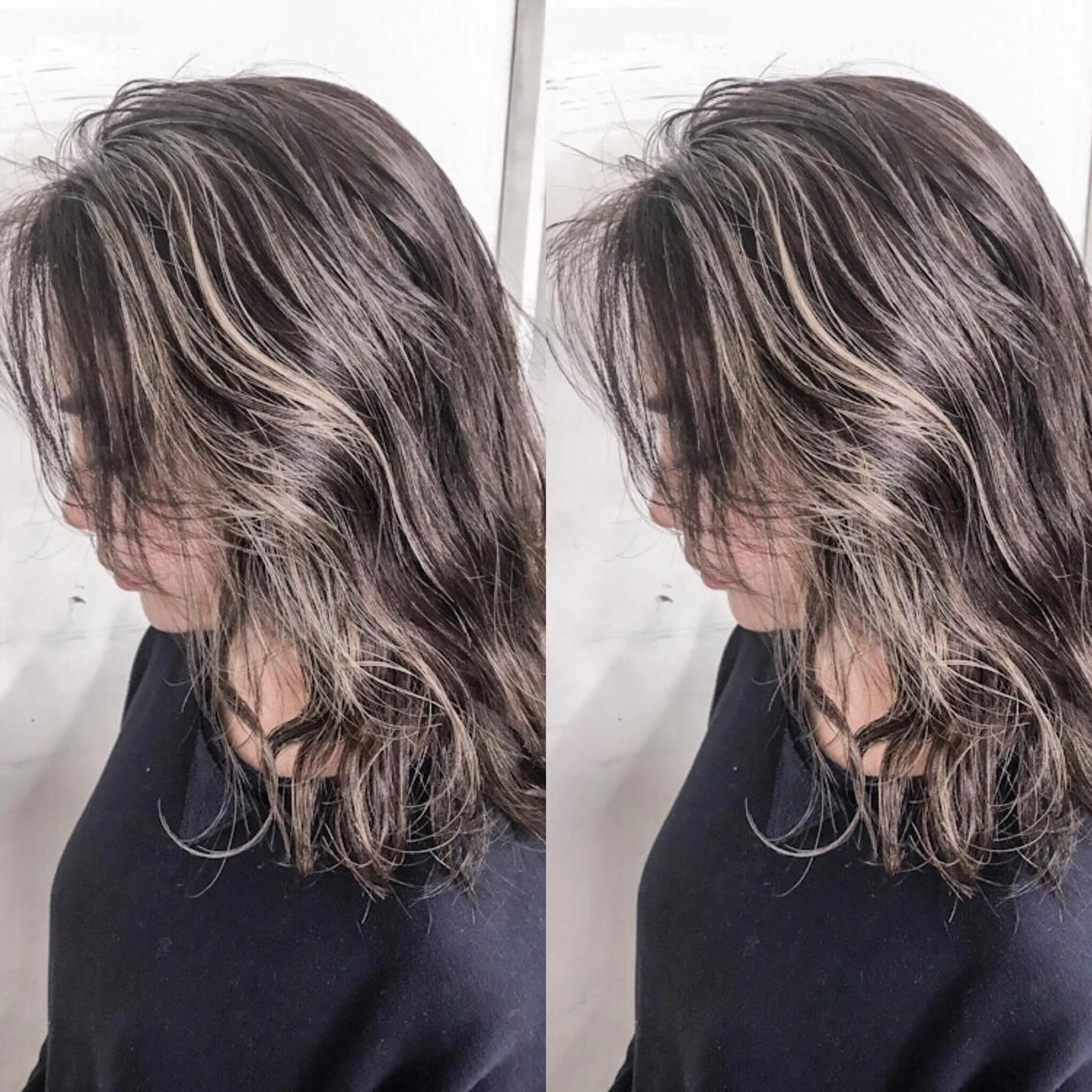 ミディアム カラー ハイライトカラー ハイライト ヘアカラー BOX mico.のヘアスタイル